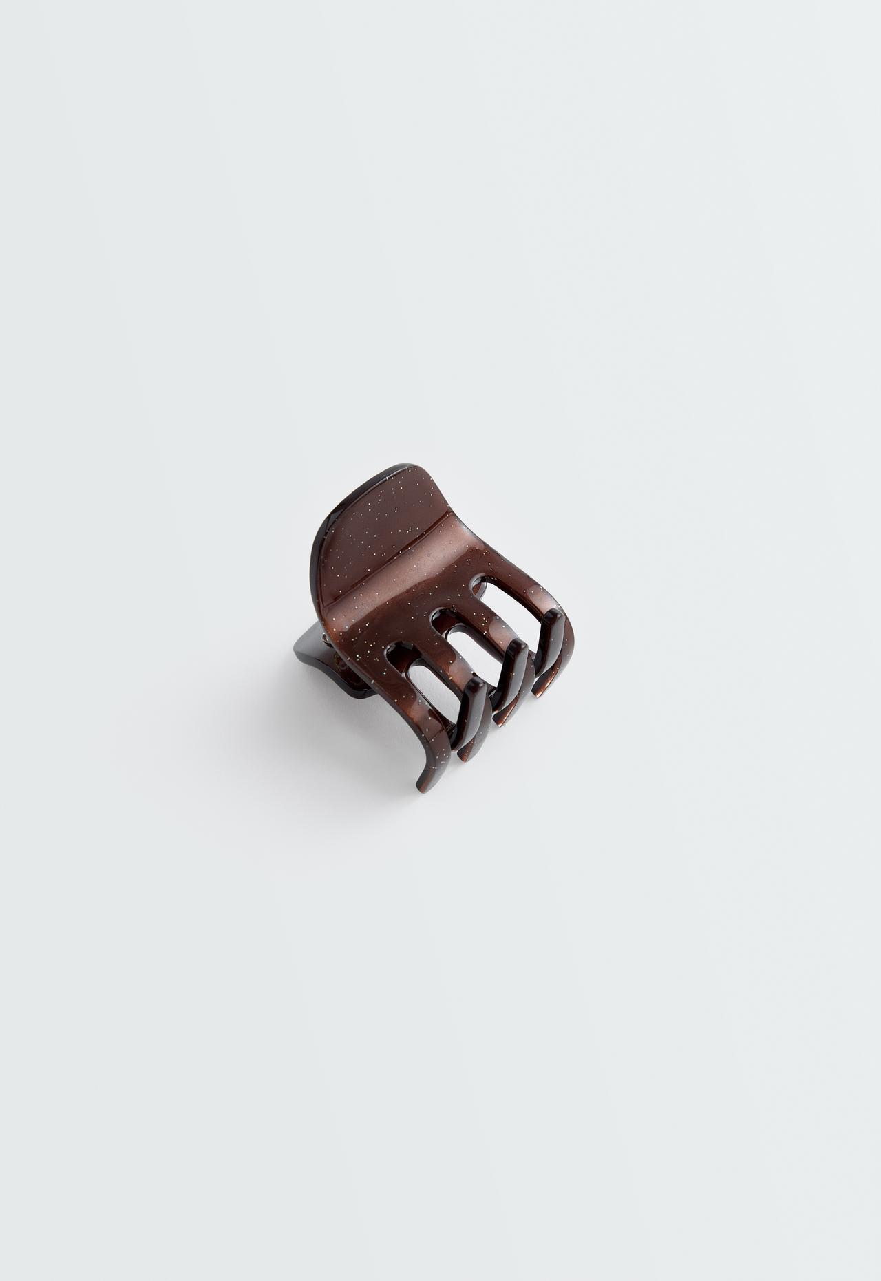 Mini glitter hair clip — CHOCOLATE      
