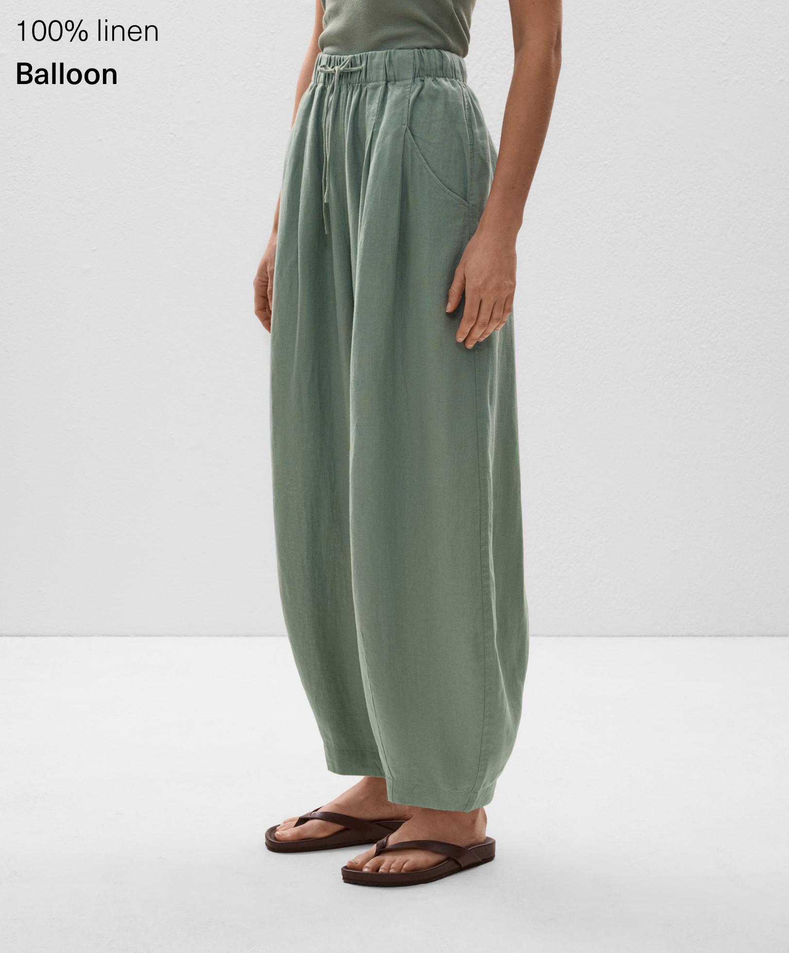 بنطلون بالون 100% من الكتان