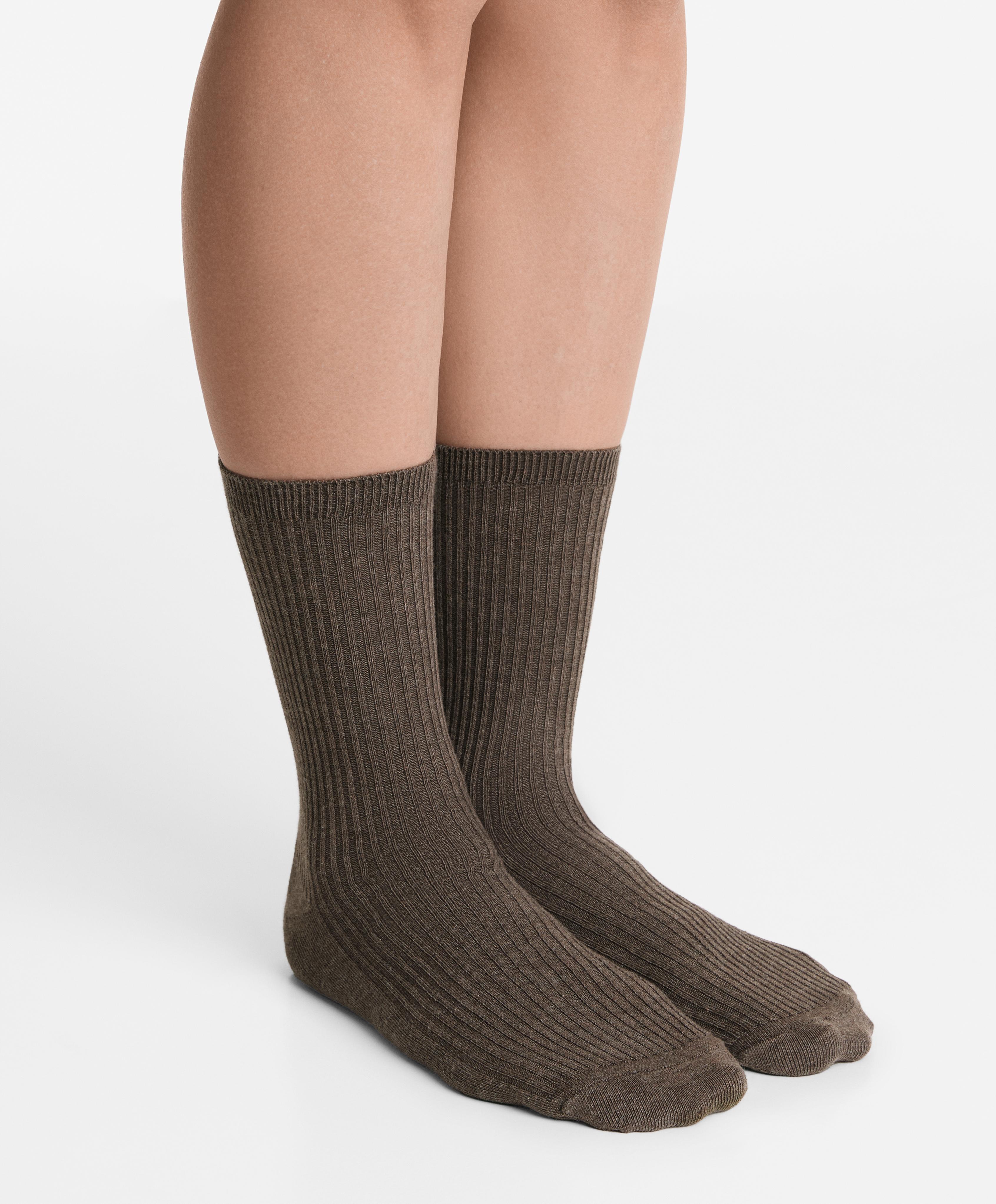 5 pairs of classic socks with cotton — SAND MELANGE