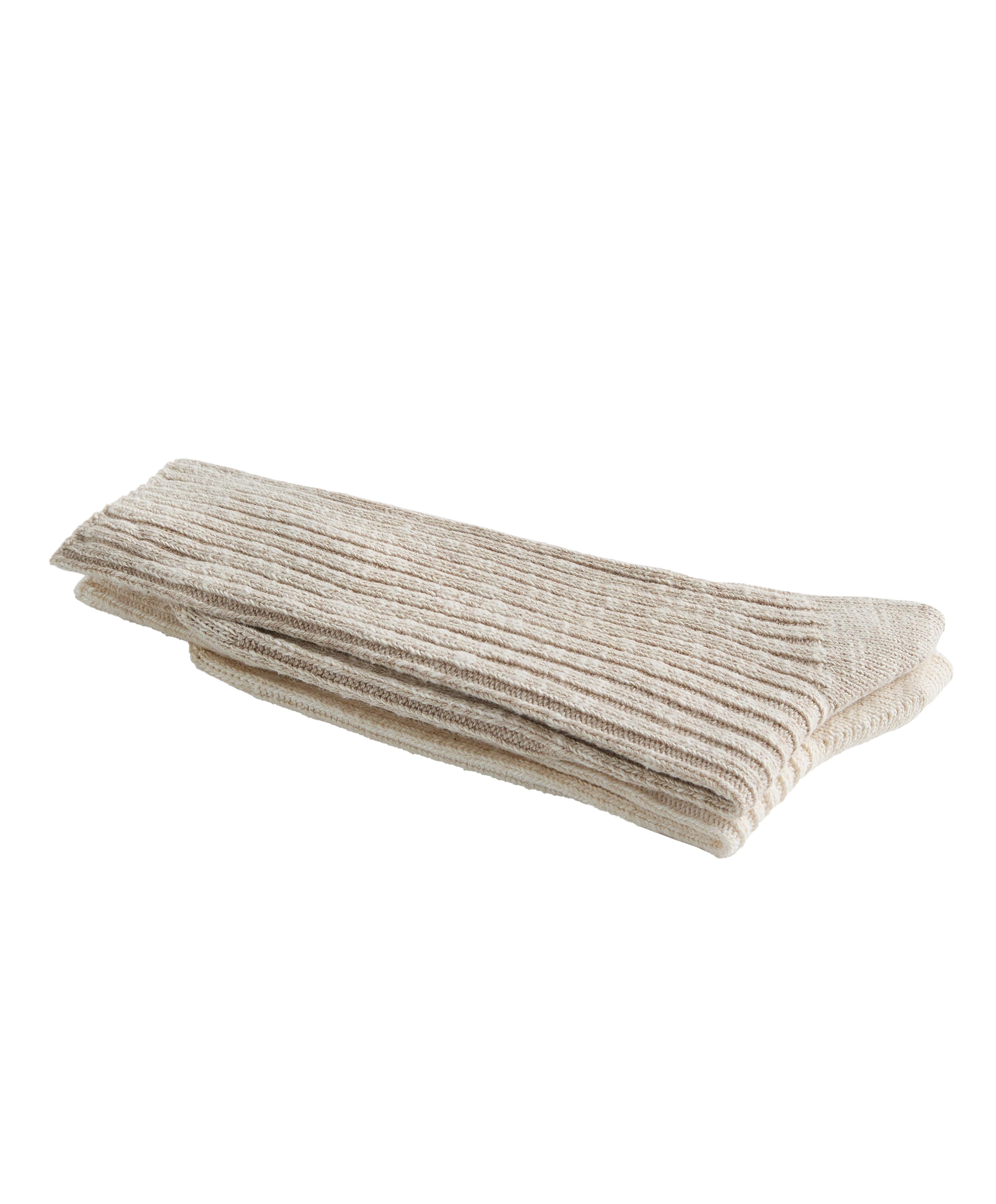 2 pairs of classic rib socks — LIGHT MINK