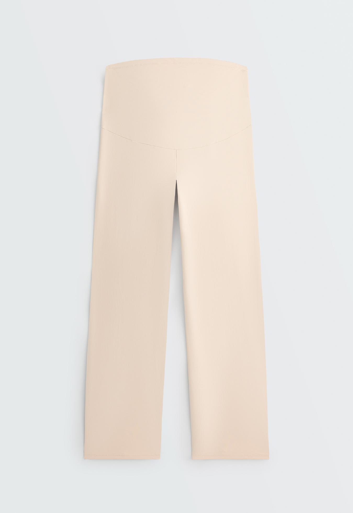 Comfortlux maternity straight-leg trousers — SAND