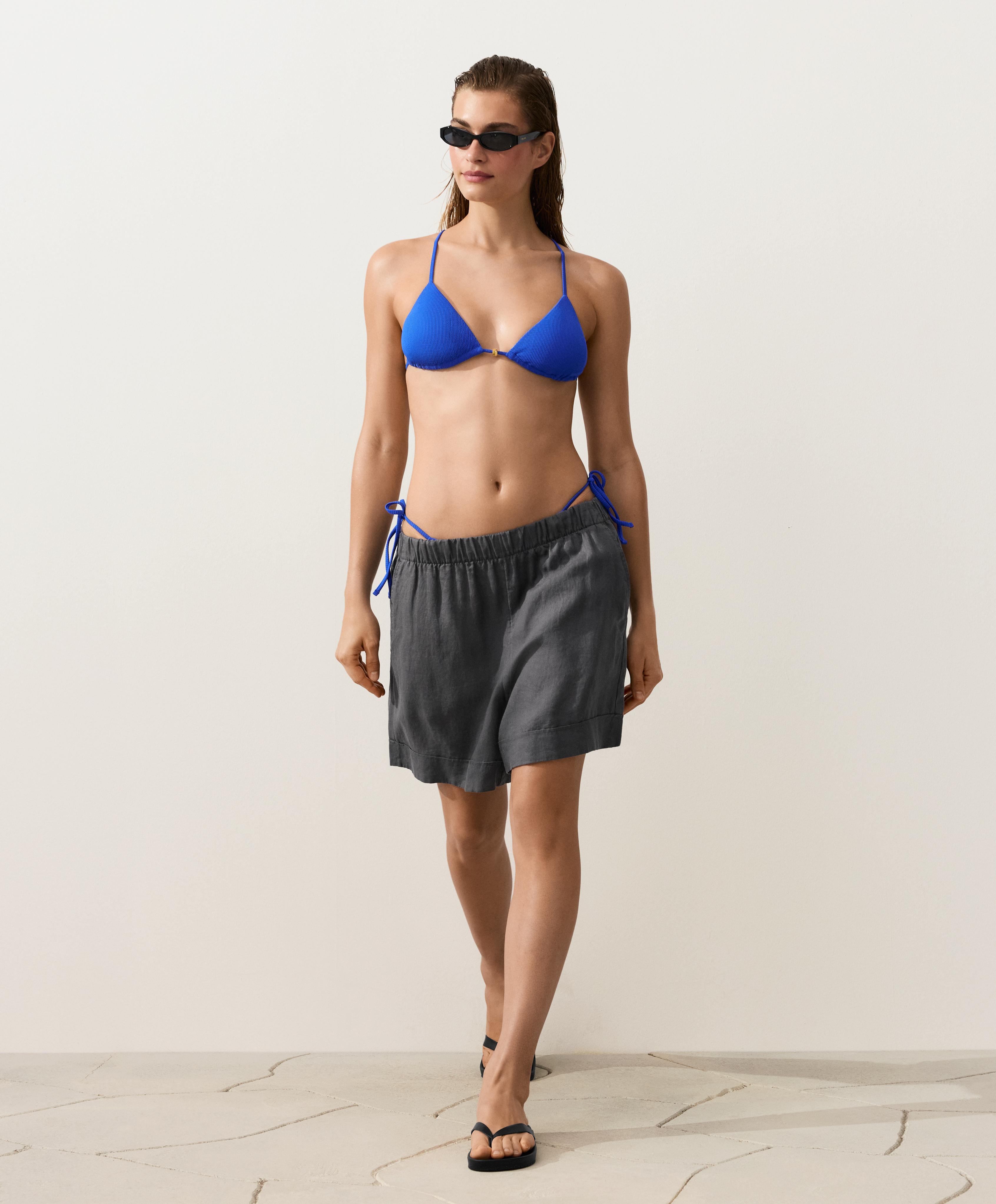 Rib triangle bikini — ELECTRIC BLUE