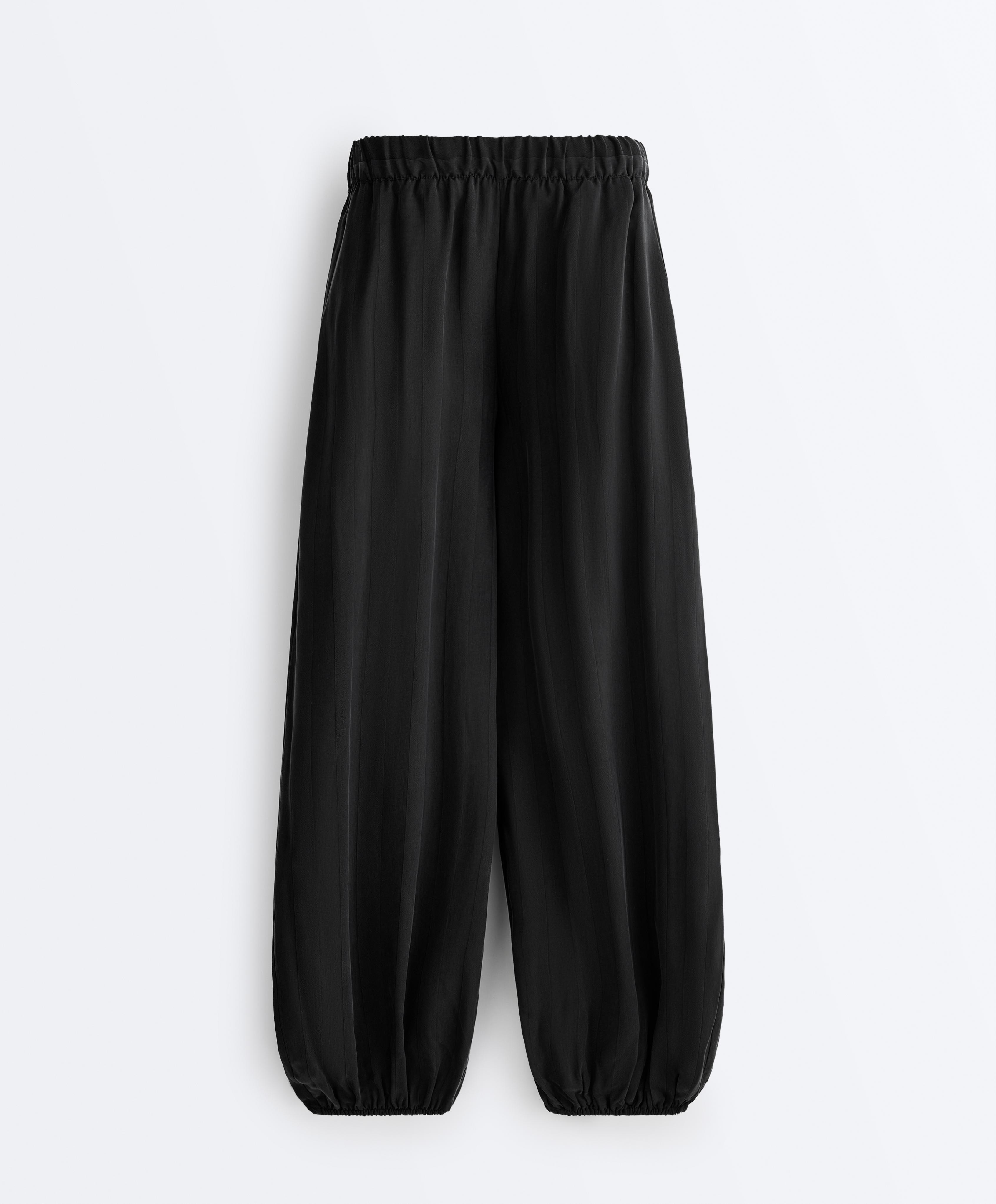 100% Cupro bloomer trousers — BLACK