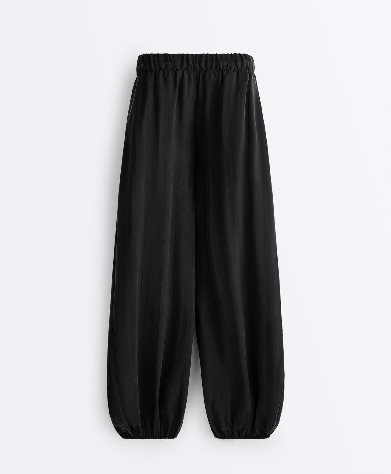 100% cupro trousers — BLACK