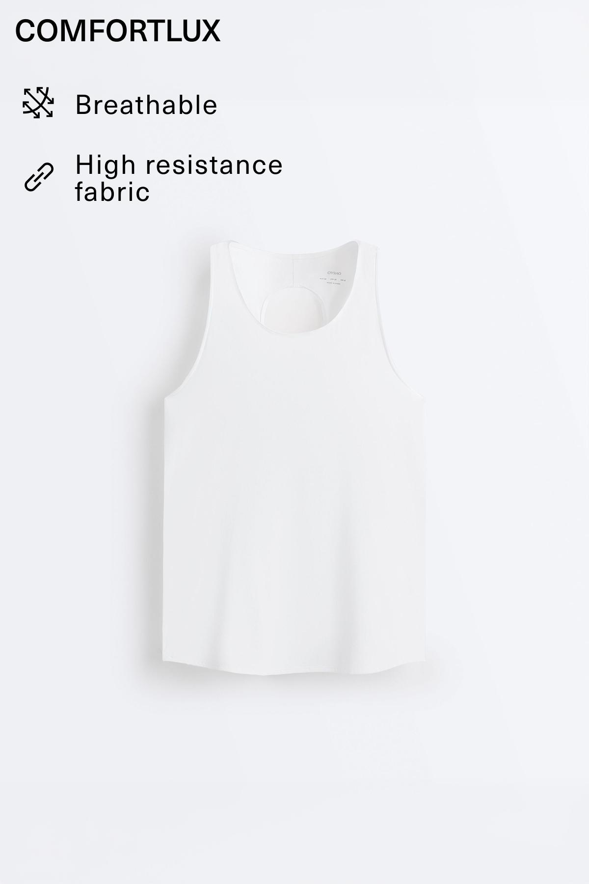 Comfortlux cross-back T-shirt — WHITE