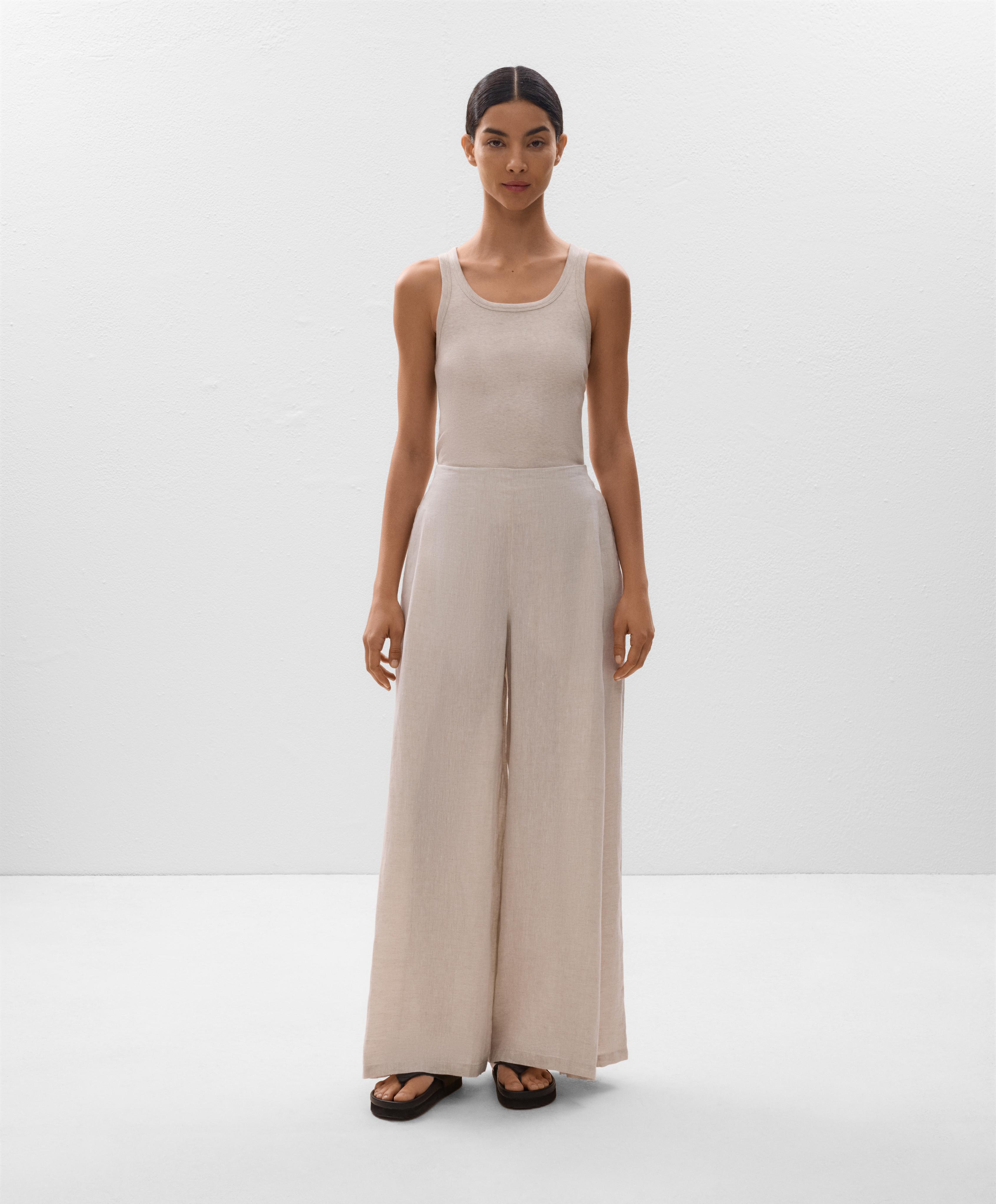 Wide leg split trousers 100% linen - Sale Wide leg split trousers 100% linen - Sale