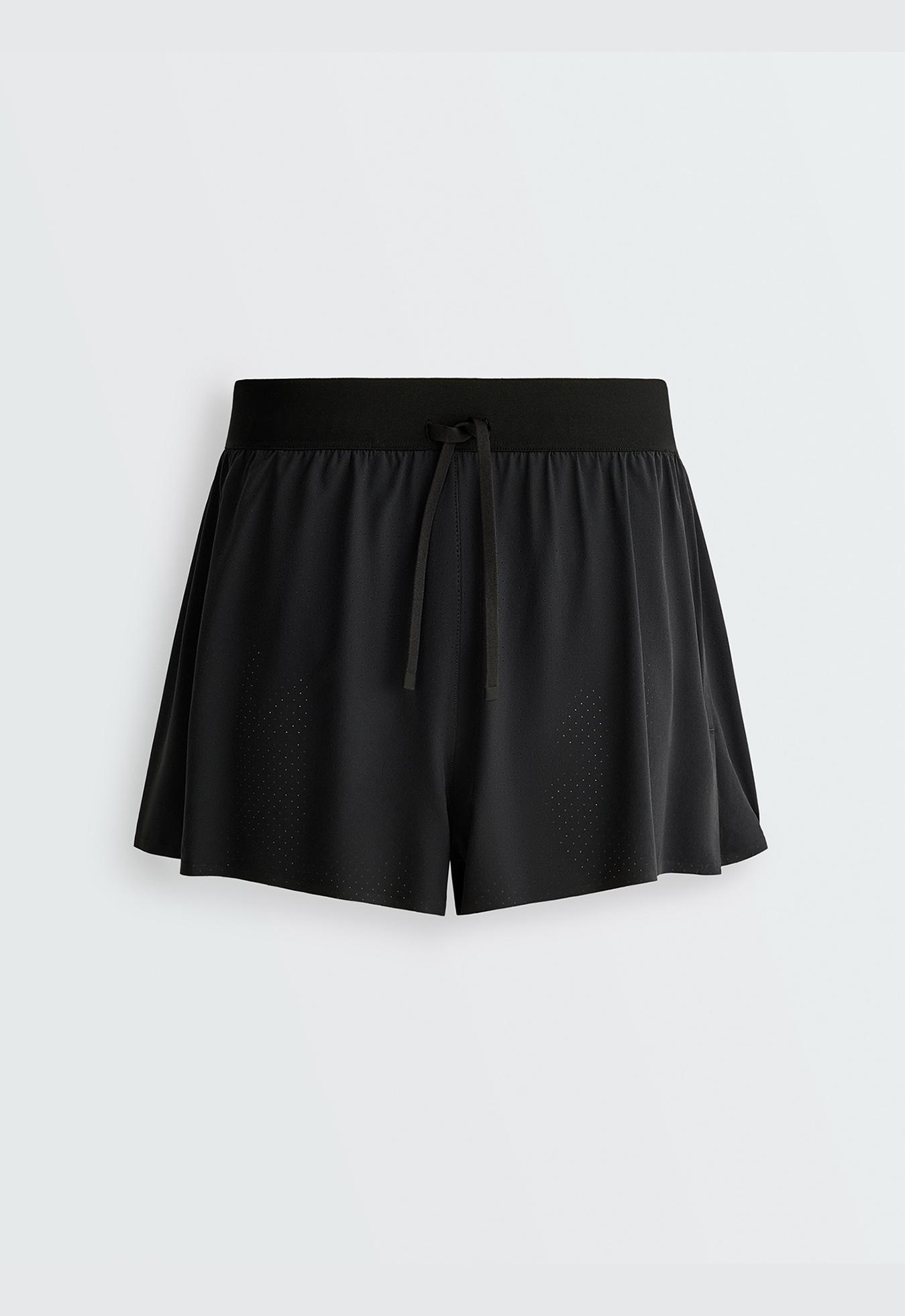 Mid-rise 7cm technical shorts — BLACK