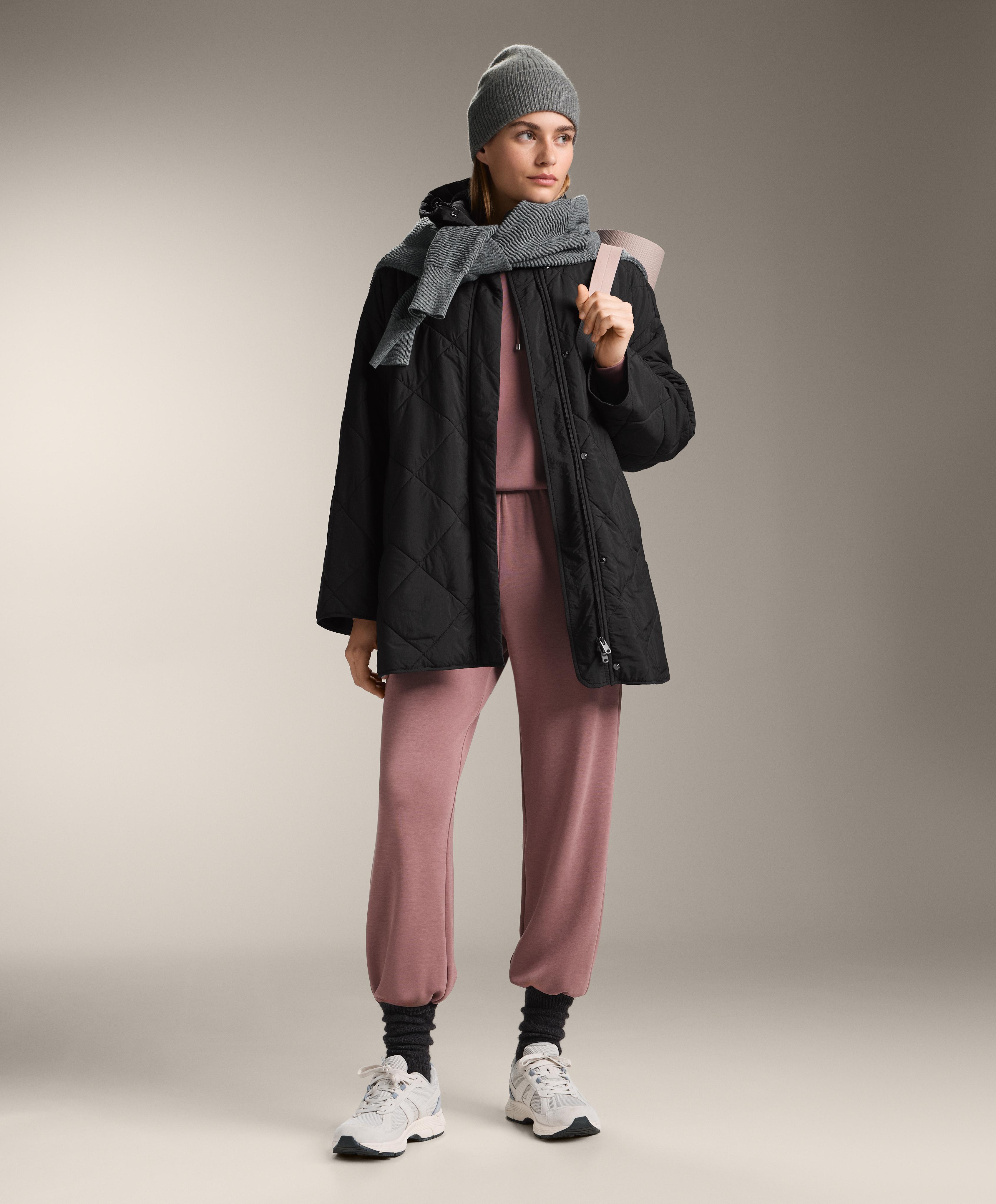Boxy hooded sweatshirt with modal — PINK-MAUVE