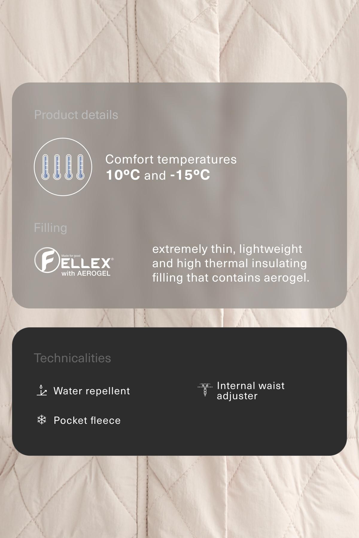FELLEX® AEROGEL long padded jacket — PALE MINK