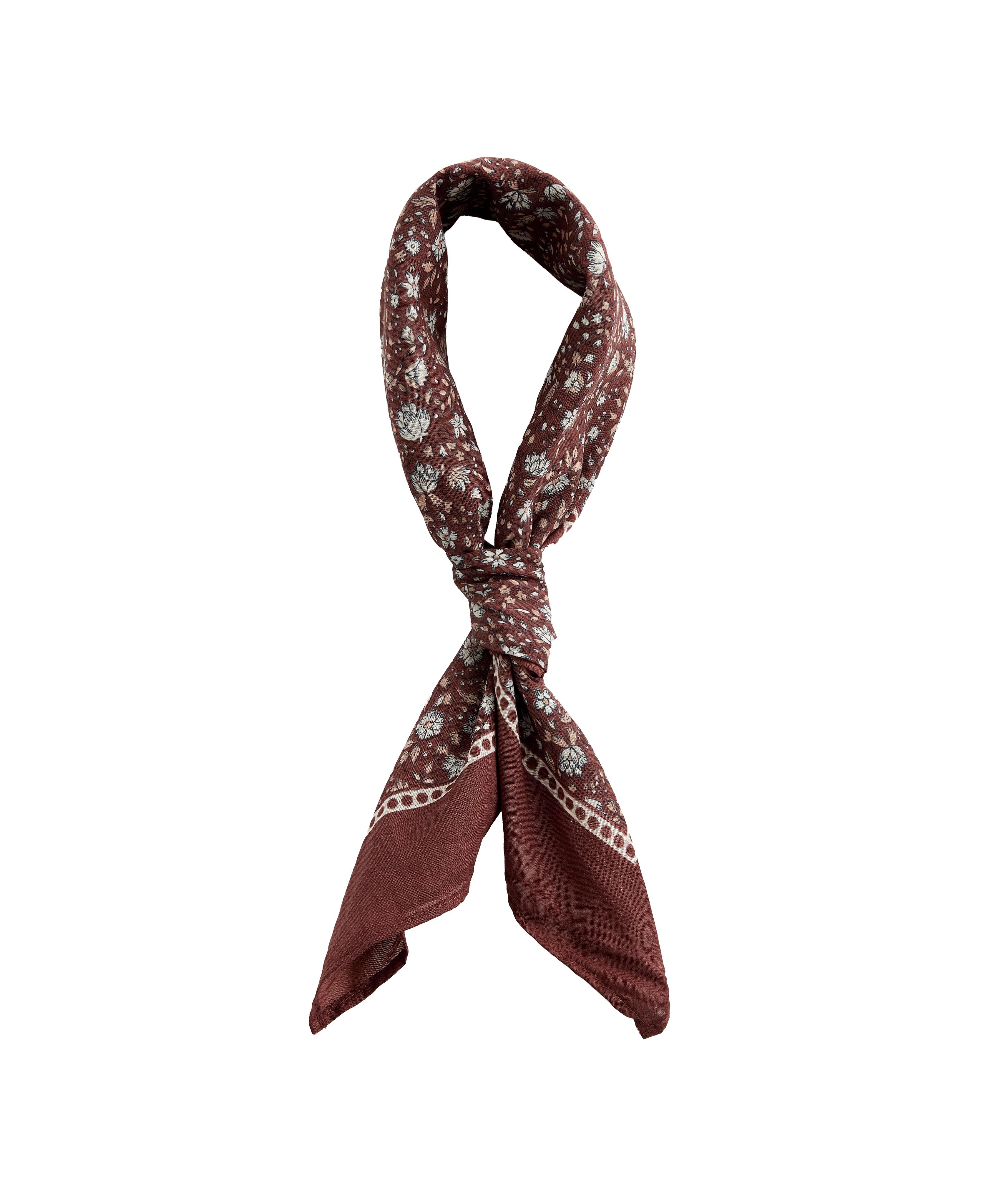Floral 100% cotton bandana — BURNT ORANGE
