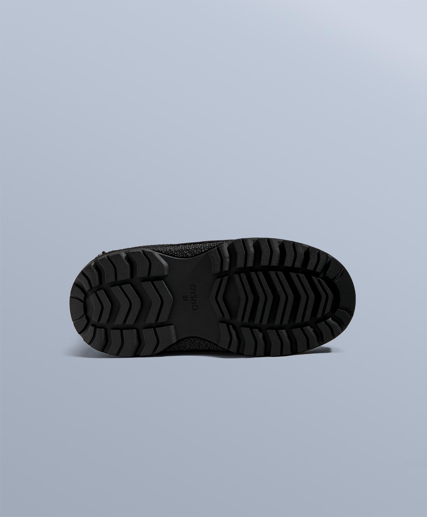 Lace-up nylon après-ski boots — BLACK