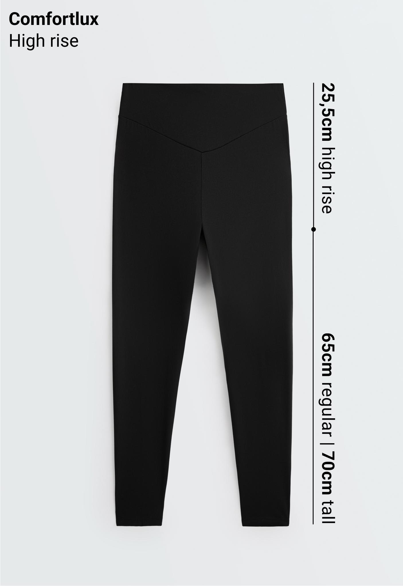 Comfortlux high-waisted ankle-length leggings — BLACK