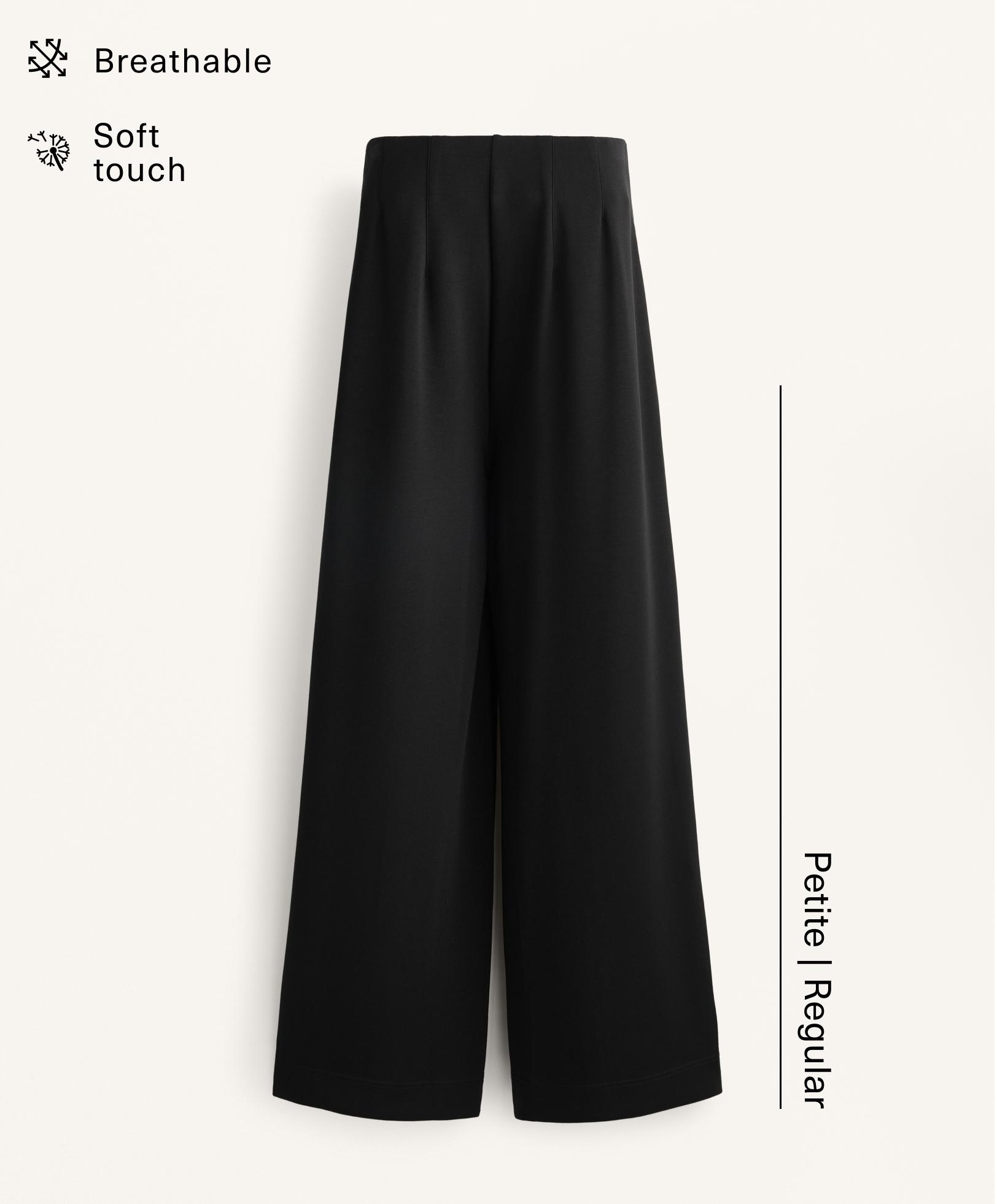 Straight-leg trousers with modal and crease — BLACK