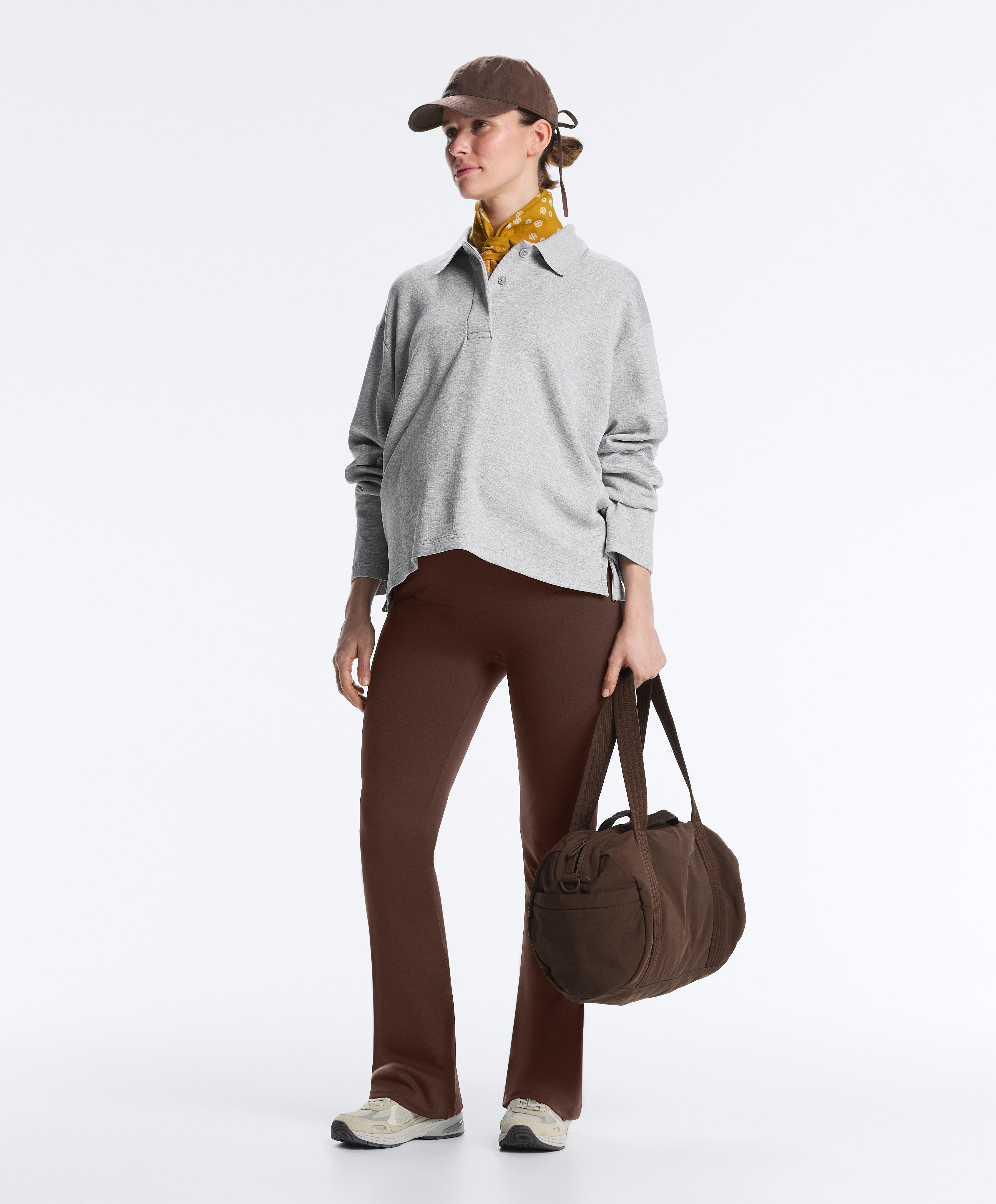 Maternity Comfortlux flare trousers — BROWN