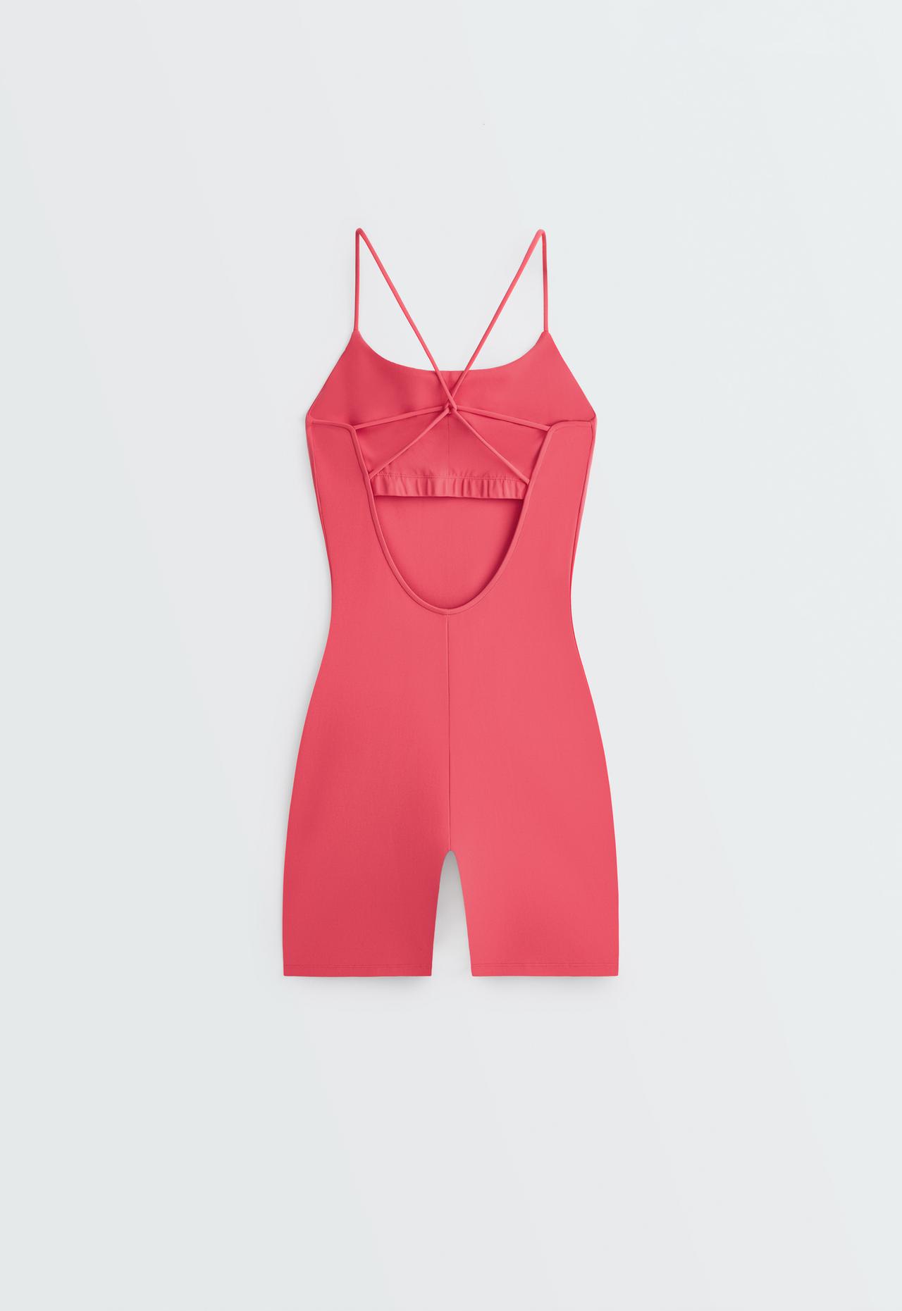 Comfortlux strappy back short jumpsuit — WASHED RED