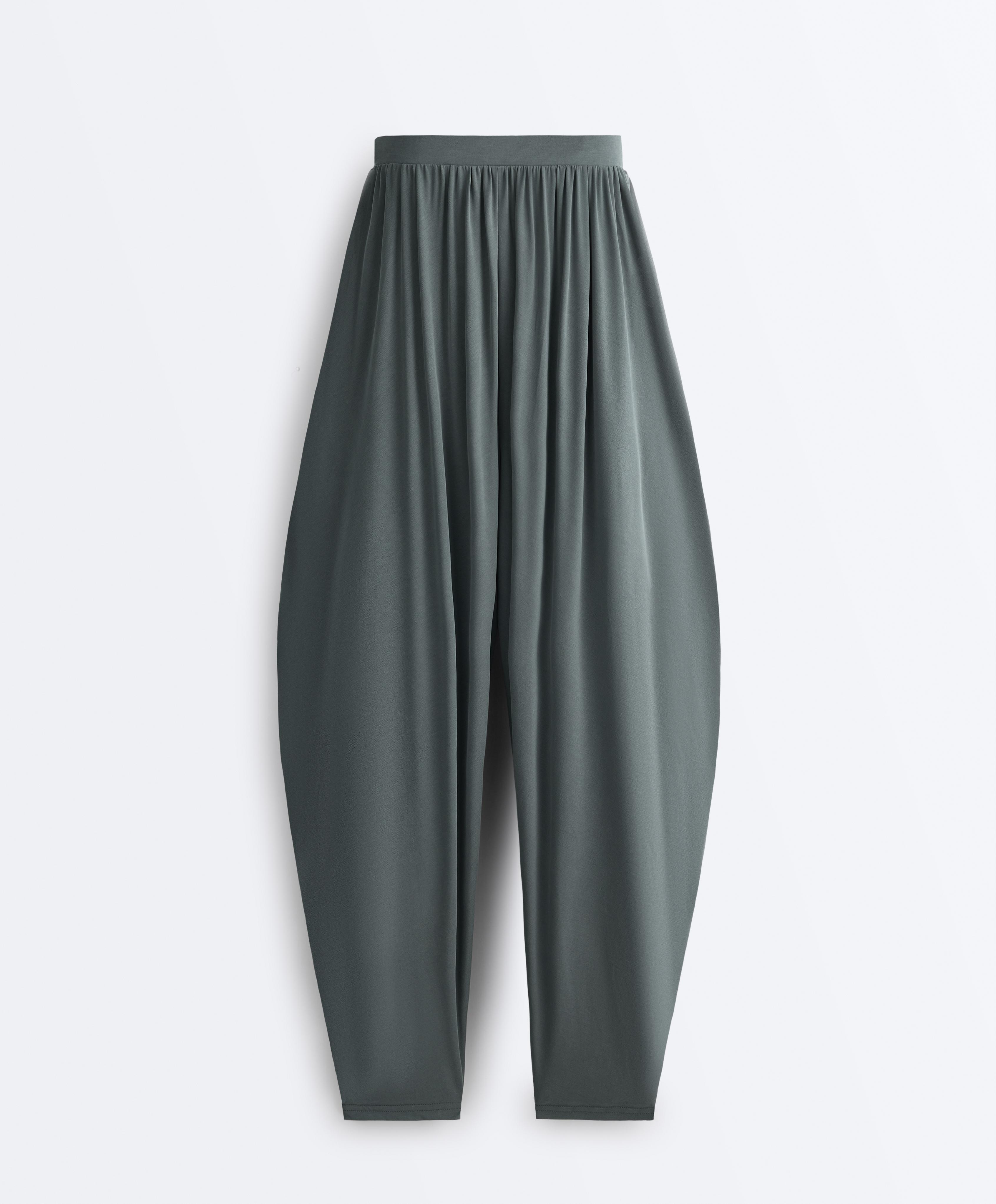 Modal blend bloomer trousers — STEEL GREY