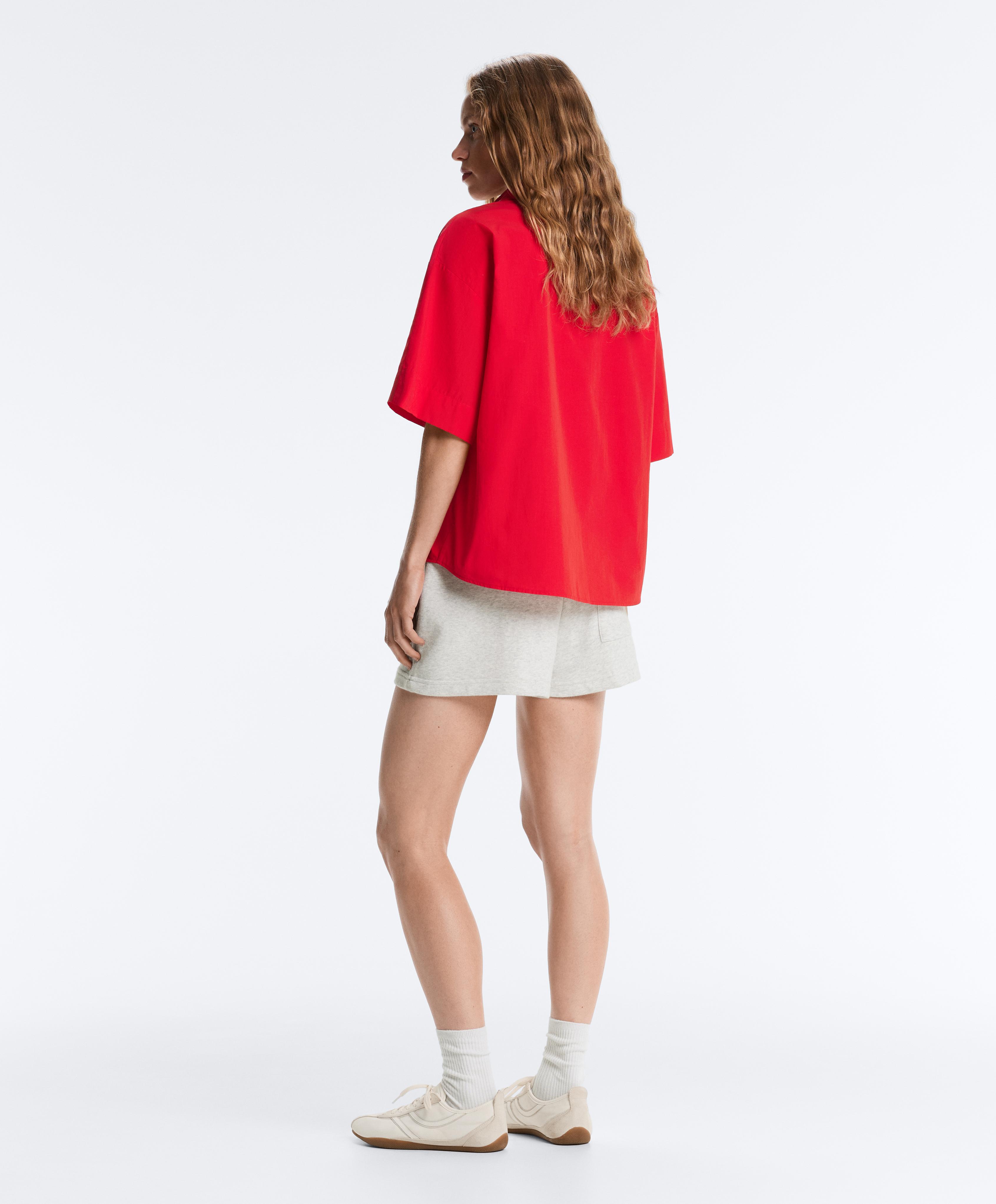 100% cotton poplin polo shirt — BRIGHT RED