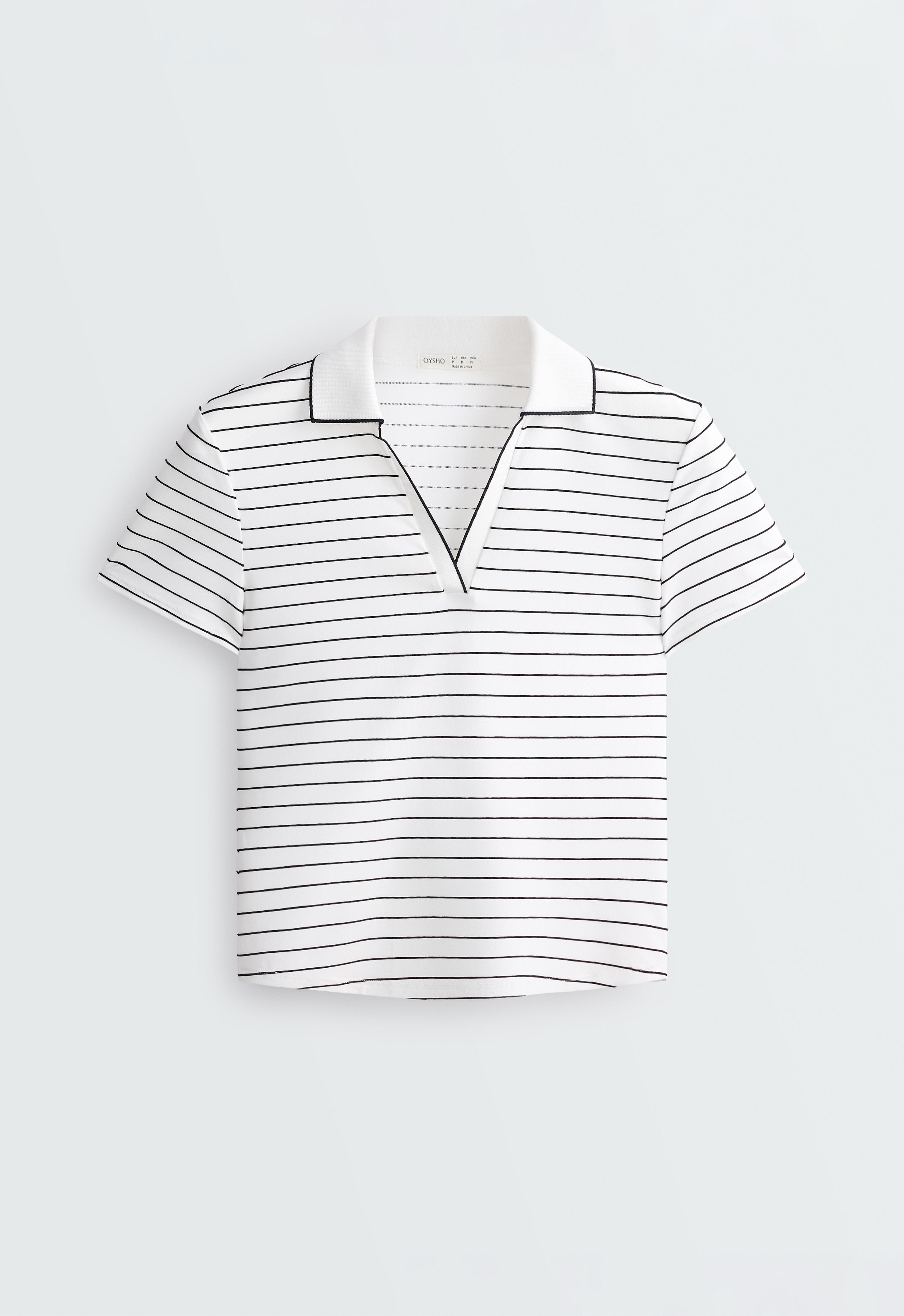 Striped Comfortlux short-sleeved polo shirt — WHITE