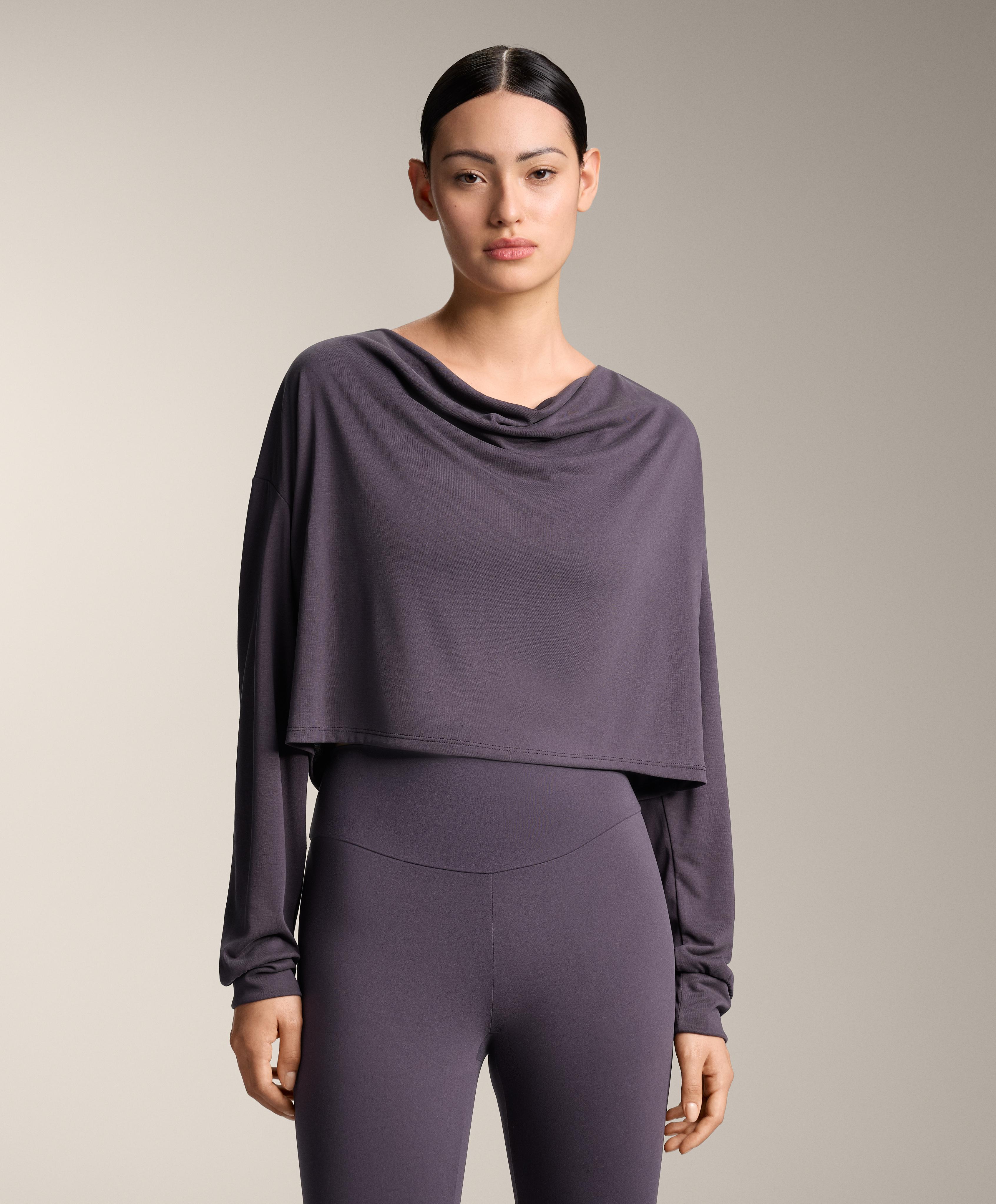 Draped neck modal T-shirt