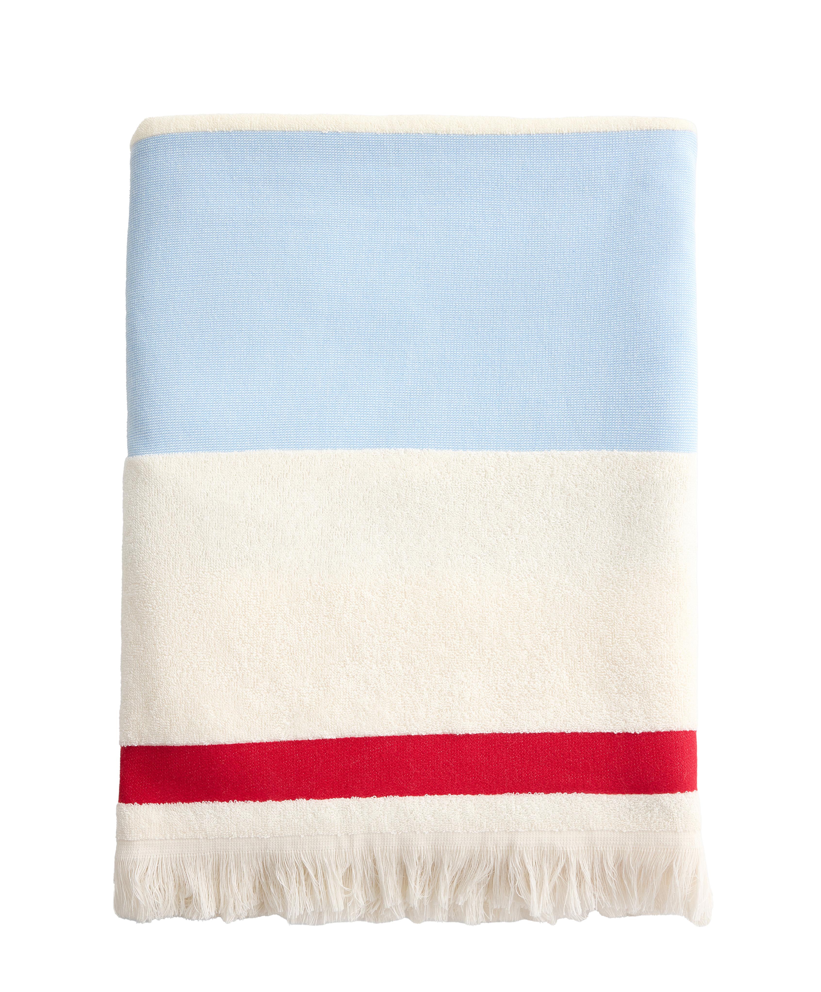 Striped 100% cotton towel — BLUE