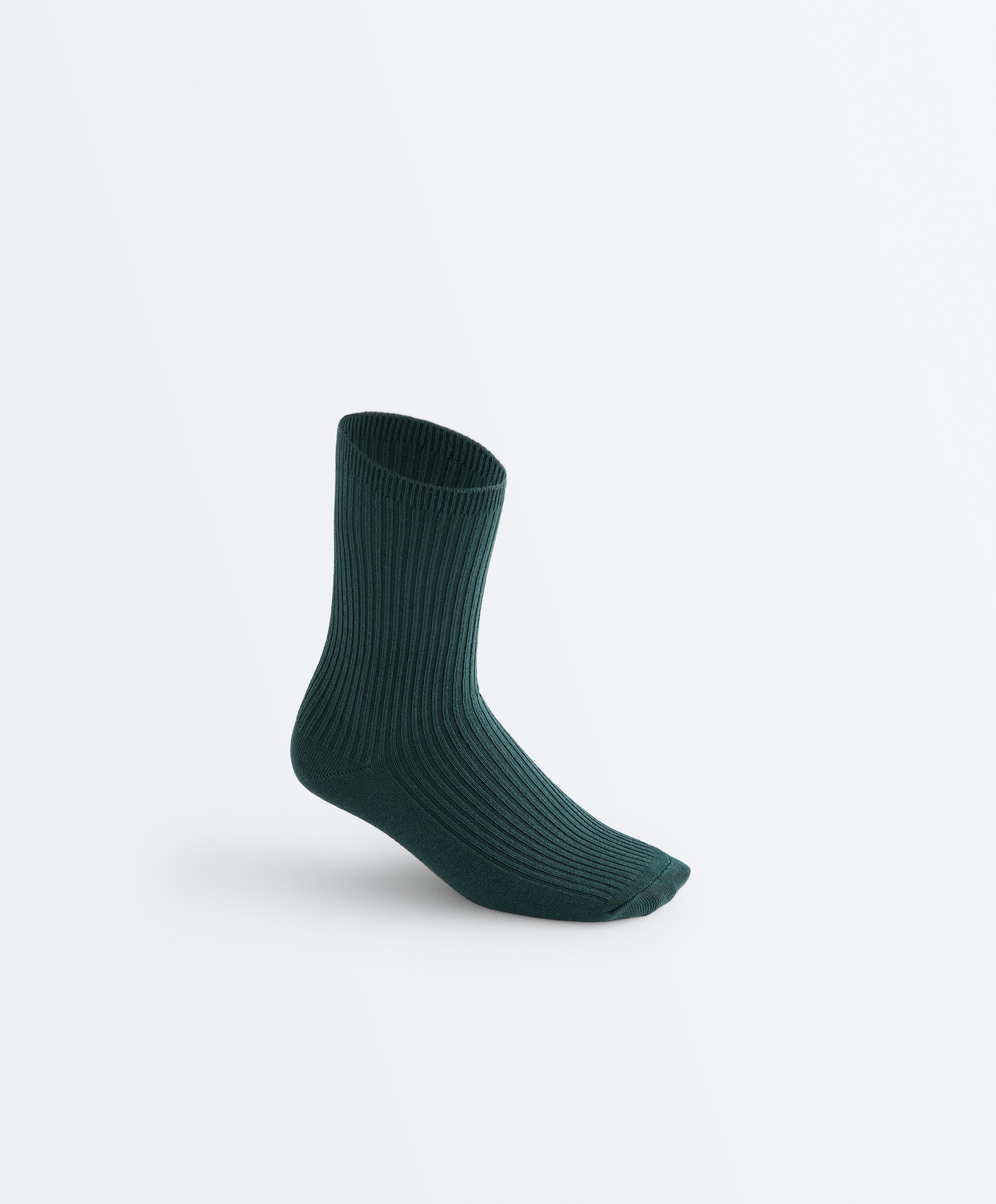 5 pairs of cotton blend classic socks — SEA GREEN