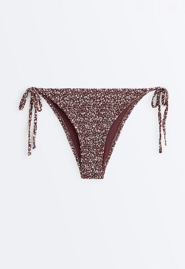 Smock tie medium-coverage bikini briefs — CHOCOLATE 7