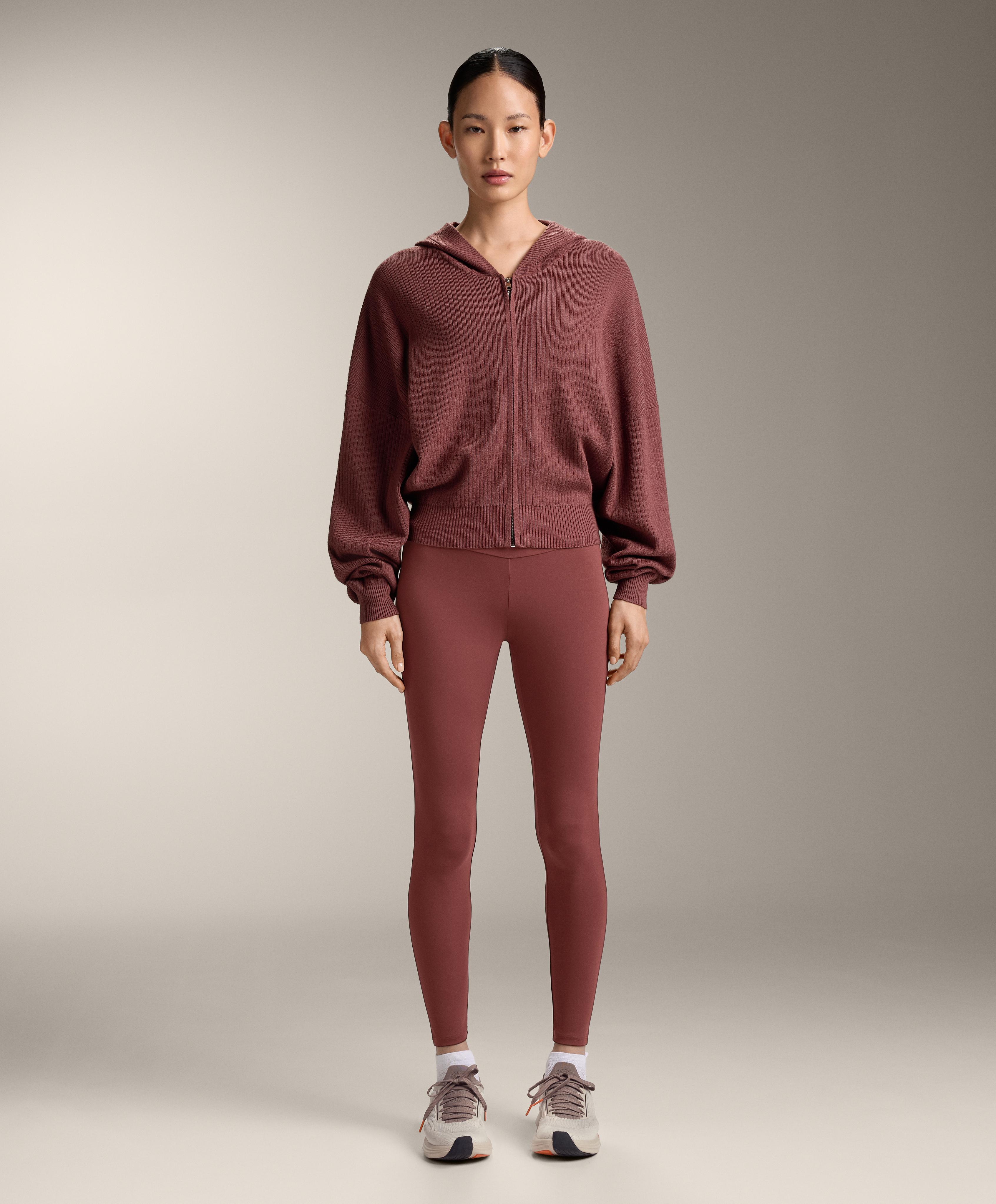 Strickjacke Rib mit Kapuze