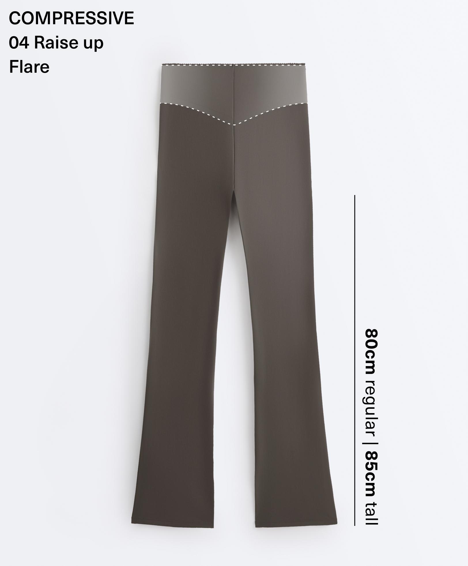 High-rise Compressive Raise Up flare trousers — CHARCOAL GREY