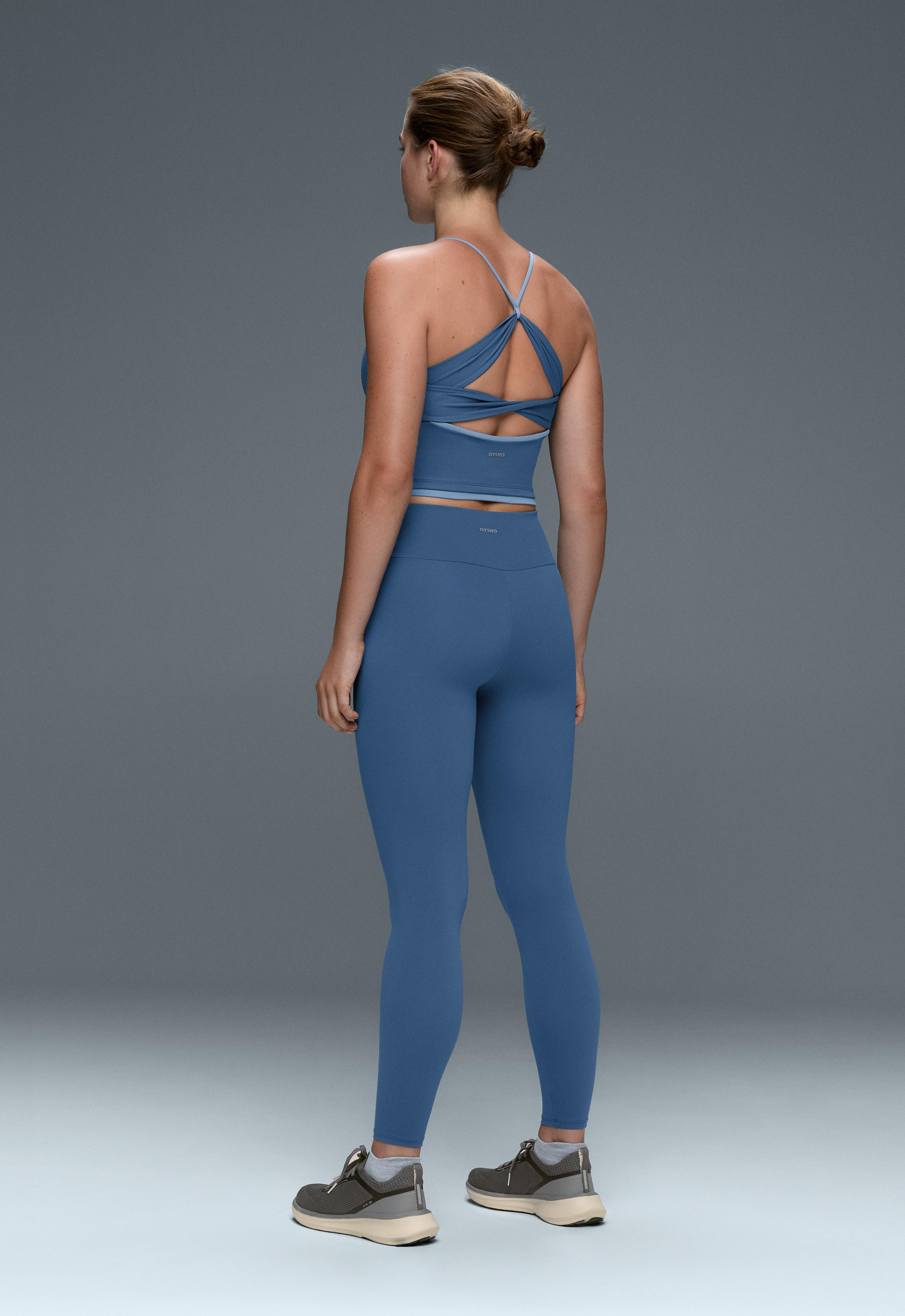 Comfortlux cross-strap tank top — MID GREY-BLUE