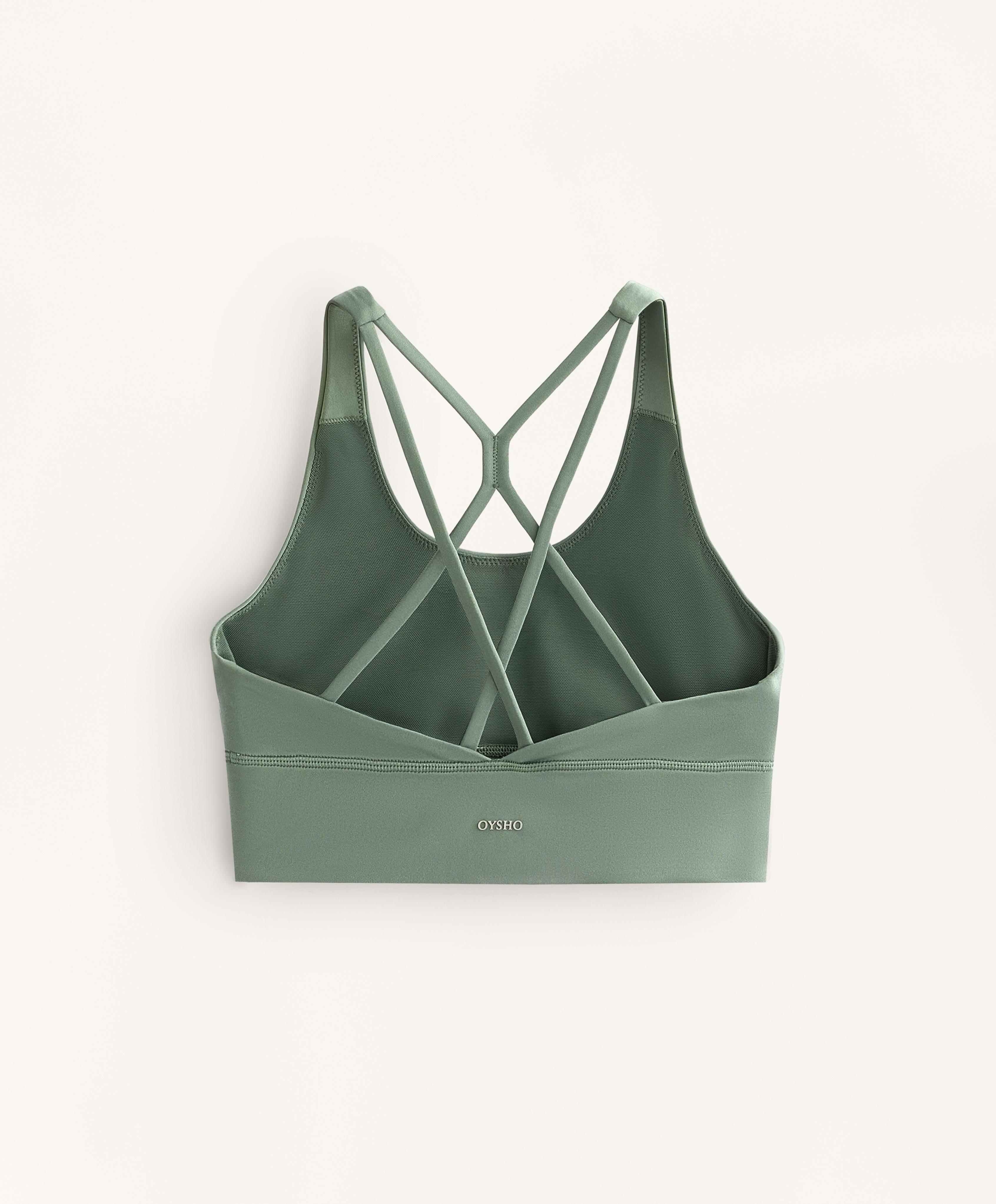 Medium-support Comfortlux sports bra with cups — WASHED GREEN