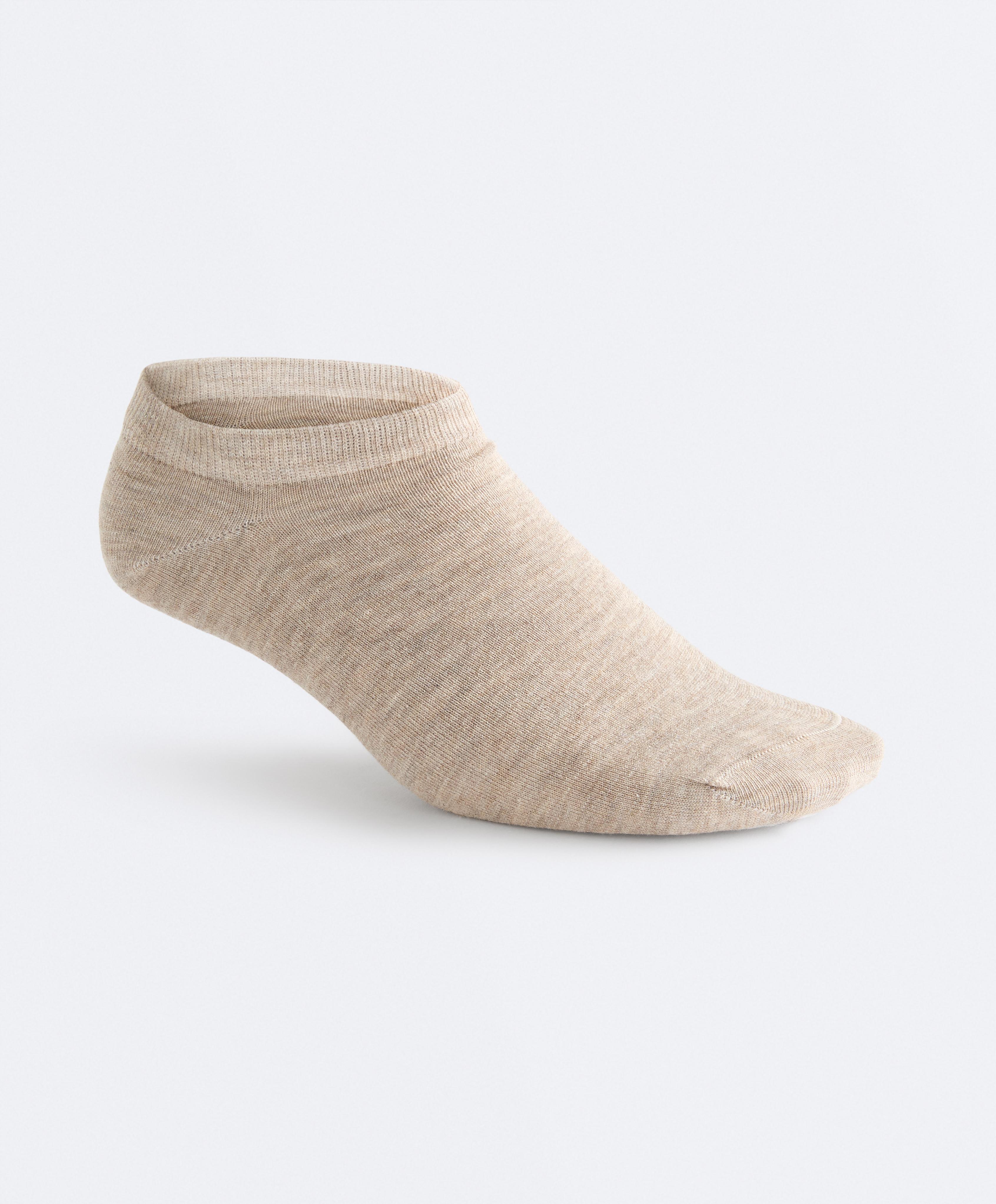 5 pairs of cotton blend sneaker socks — SAND MELANGE