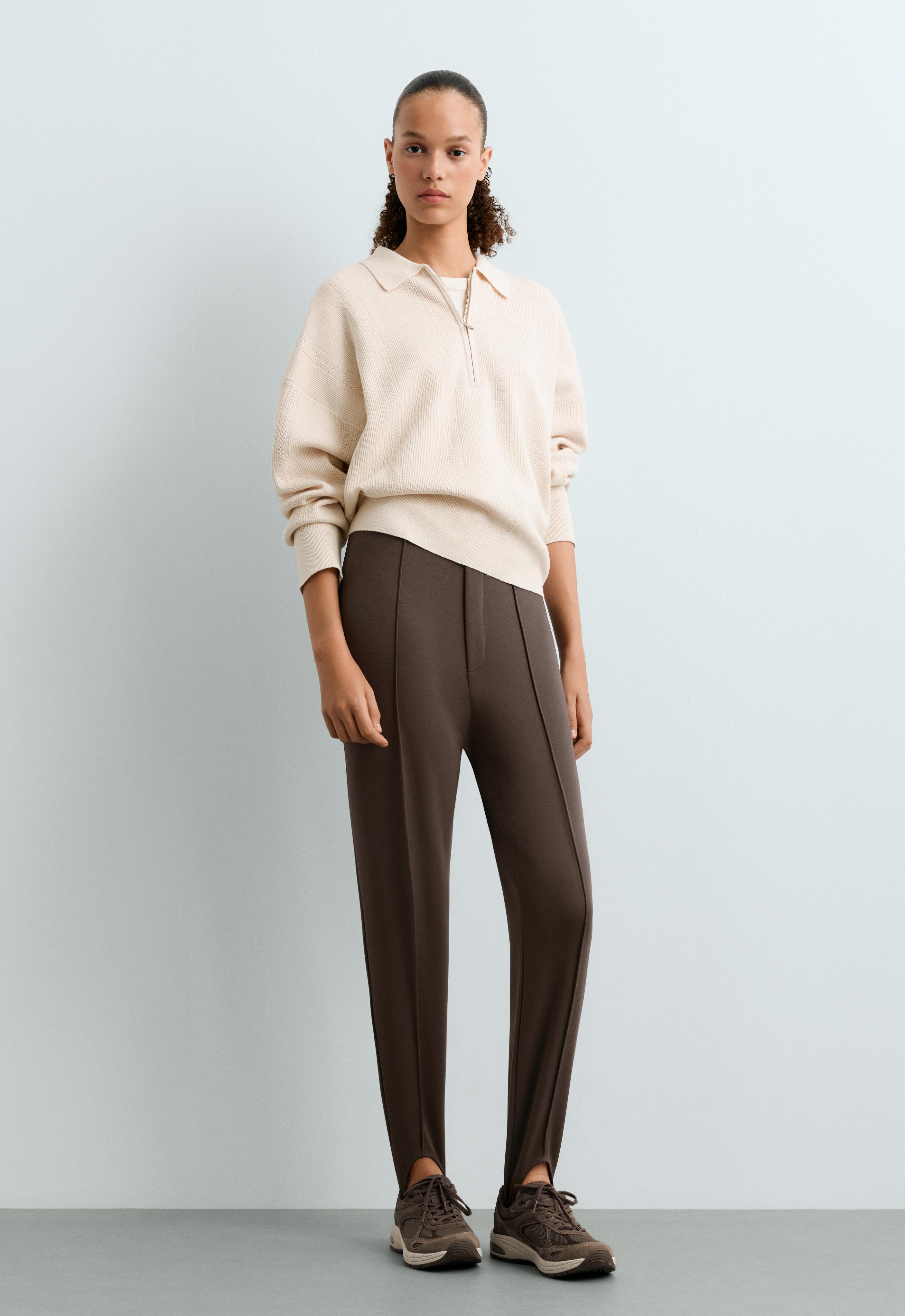 Pantalon ajusté fuseau en coton Pantalon ajusté fuseau en coton
