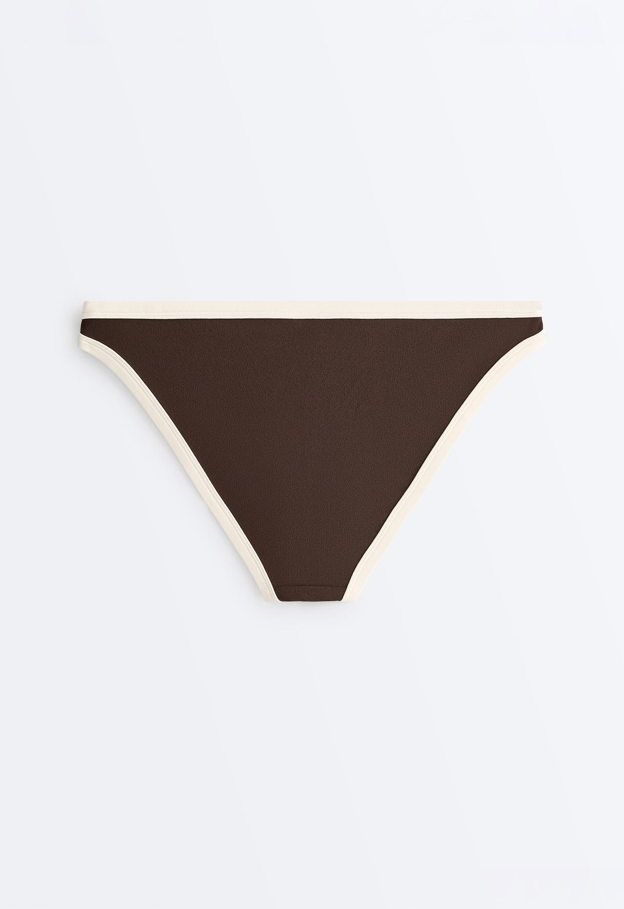 Contrast trim classic bikini briefs — DARK BROWN