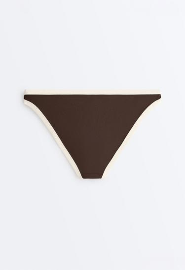 Contrast trim classic bikini briefs — DARK BROWN 8