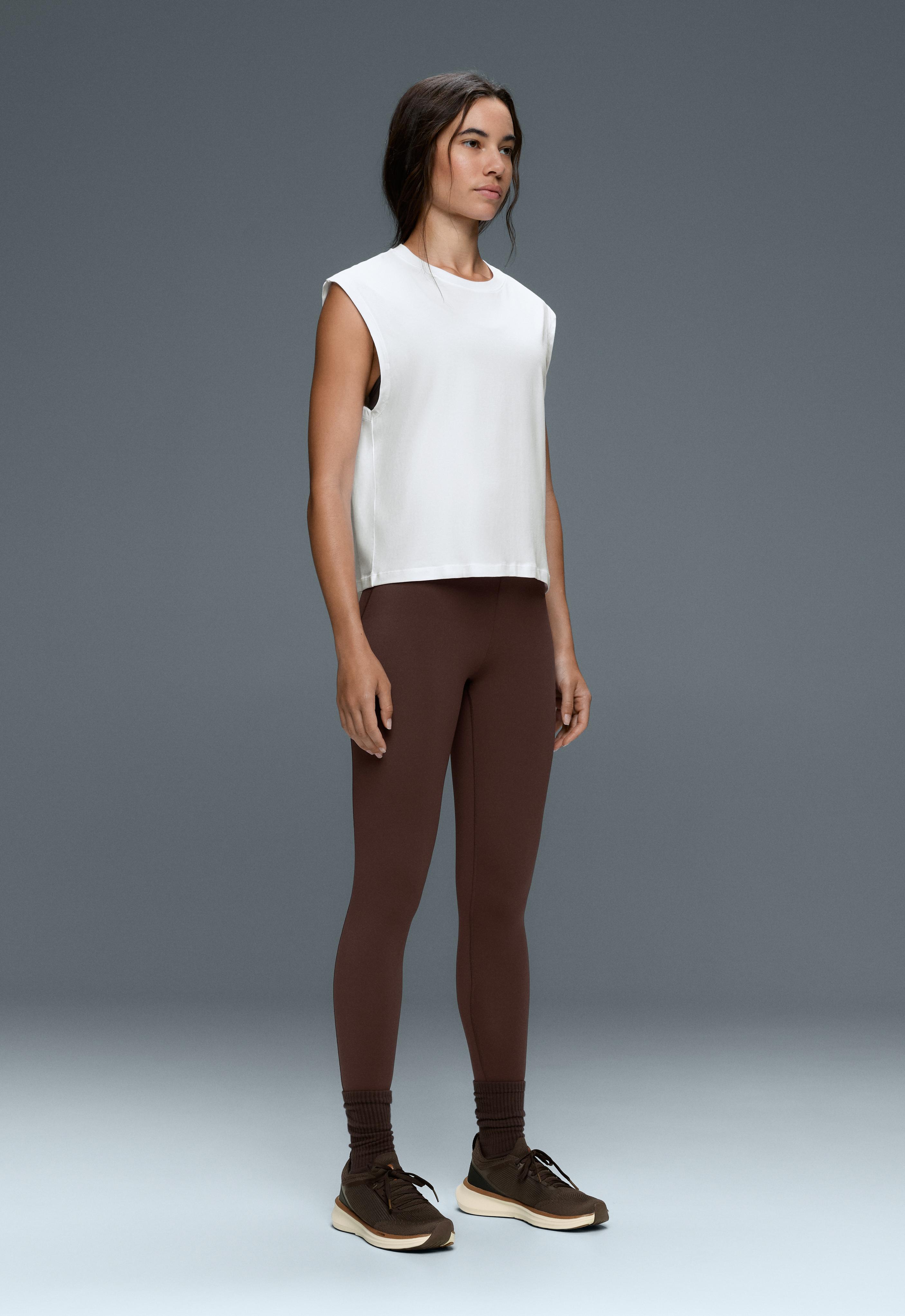 Cotton blend sleeveless T-shirt — WHITE 