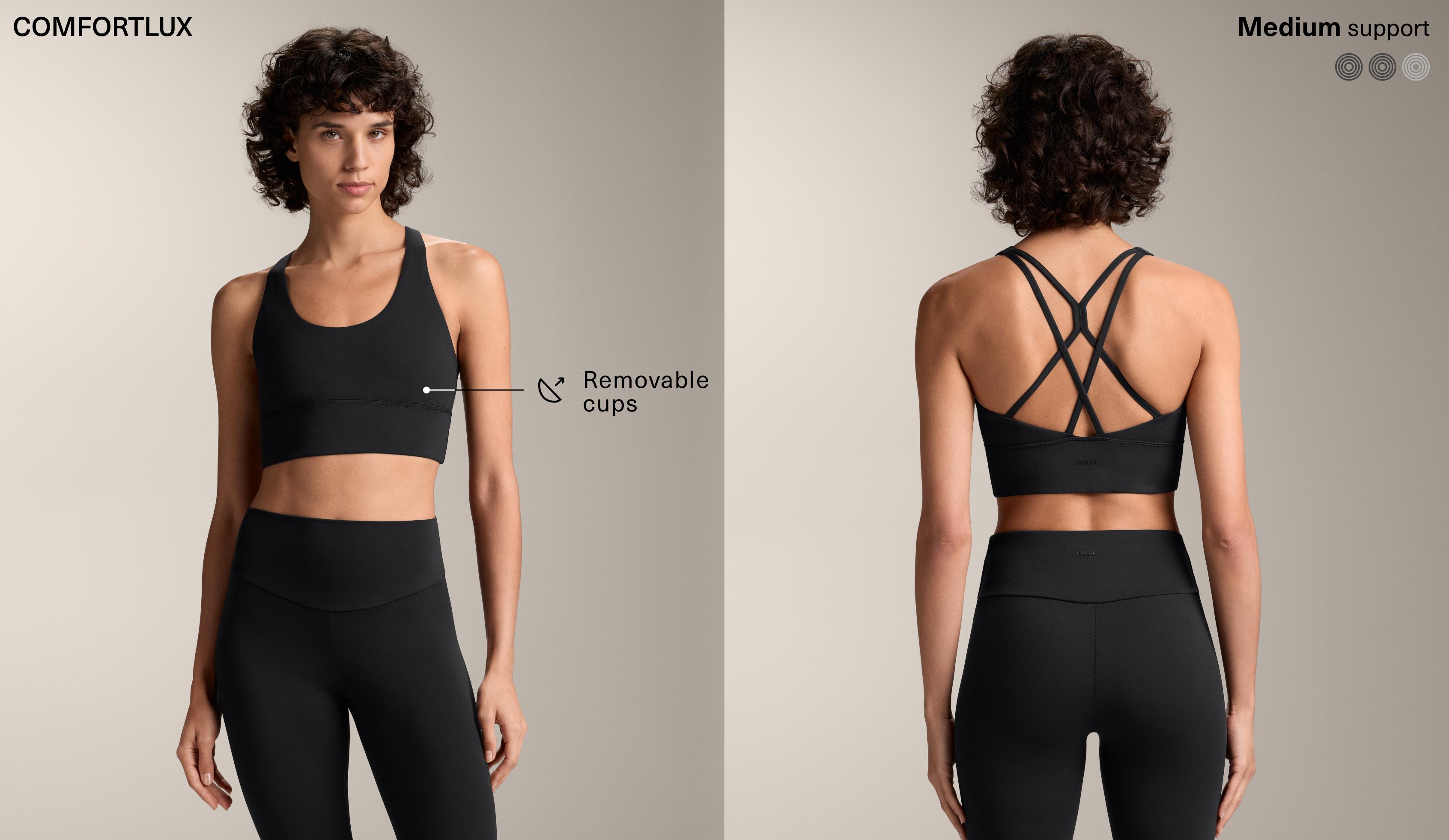 Sutiã de desporto comfortlux com suporte médio e copas