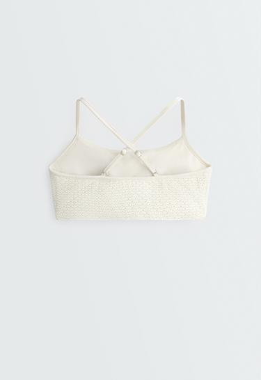 Low-support Comfortlux crochet sports bra — PALE ECRU 11