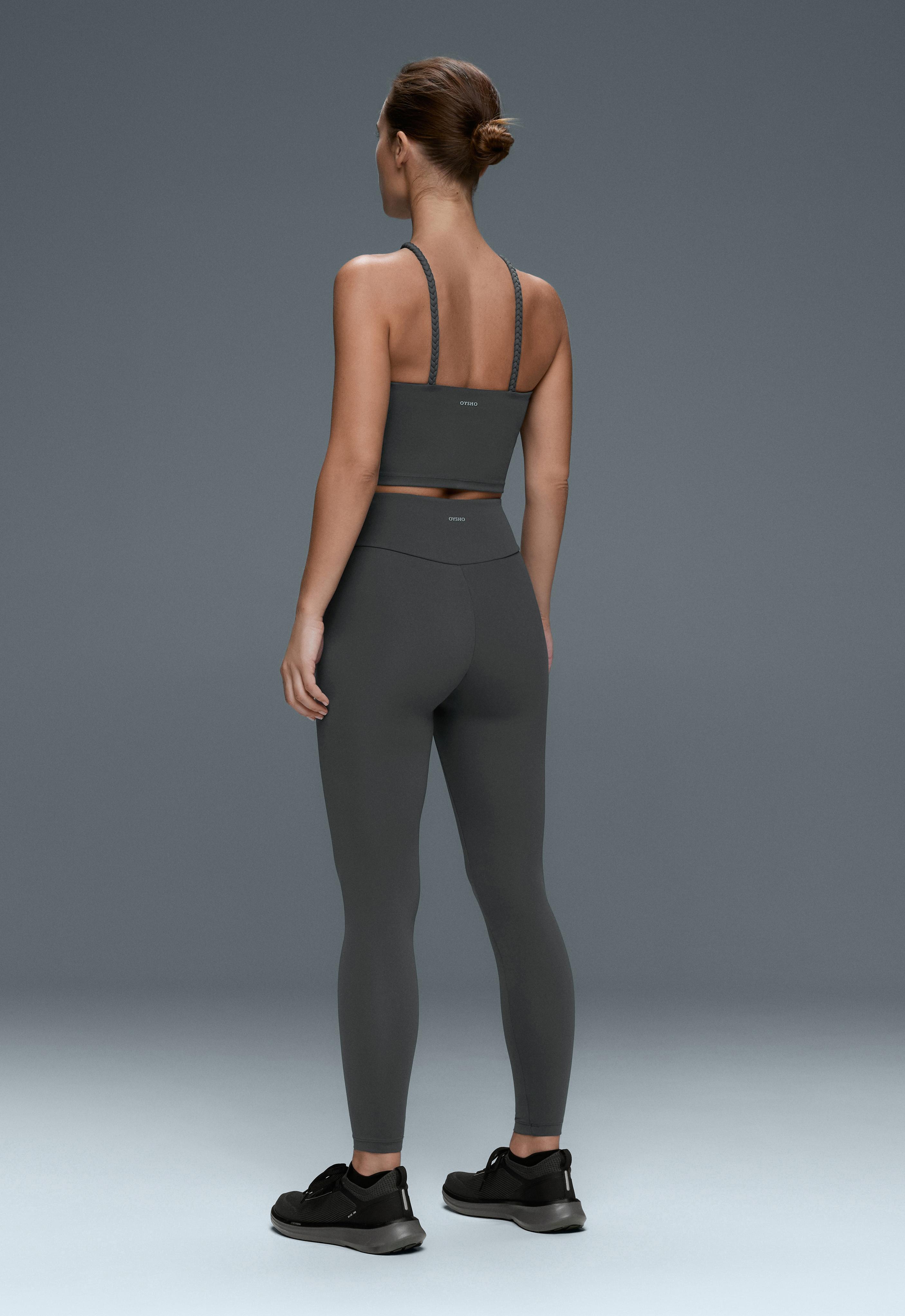 Comfortlux high-waisted ankle-length leggings — STEEL GREY