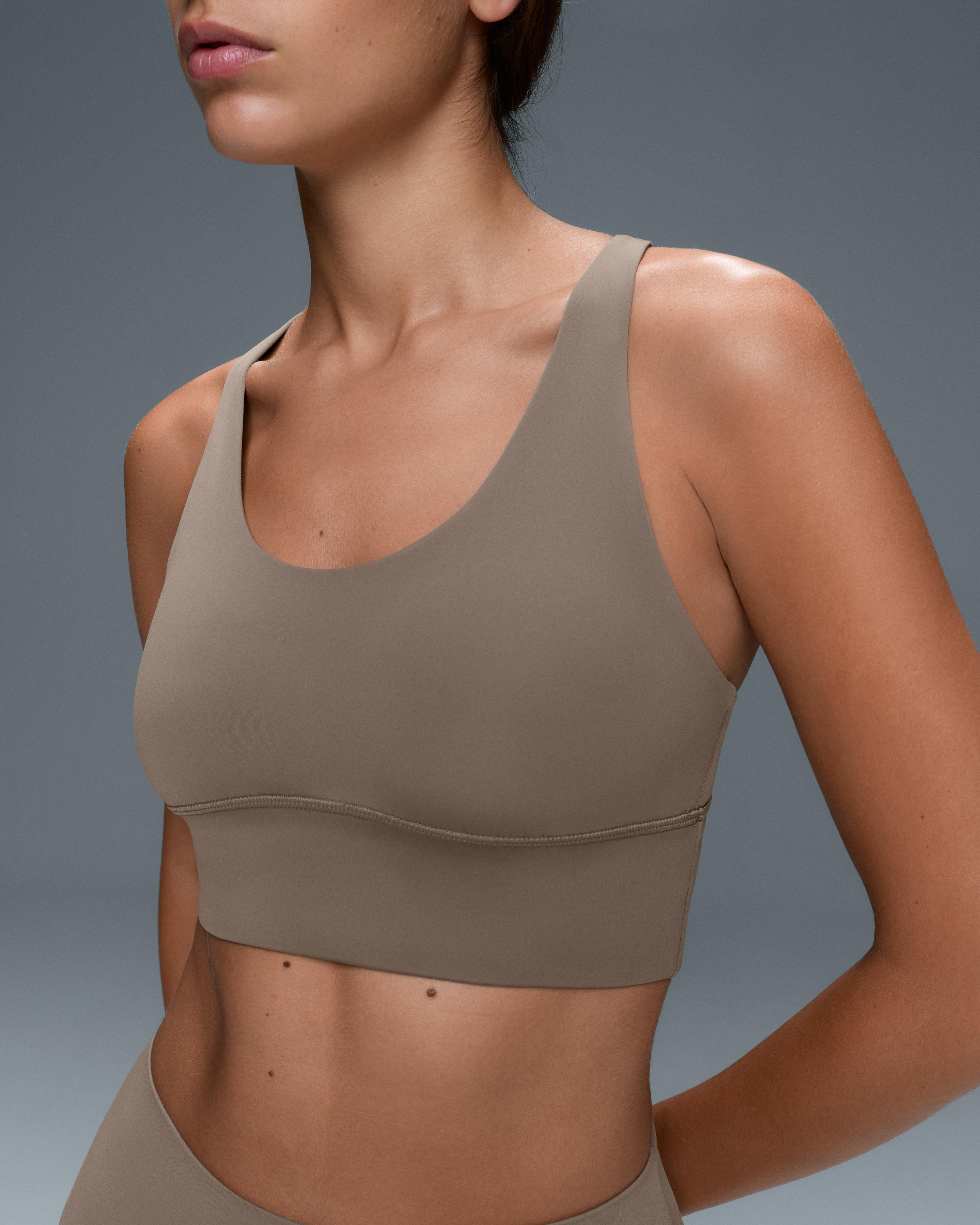 Medium-support Comfortlux sports bra with cups — DARK MINK