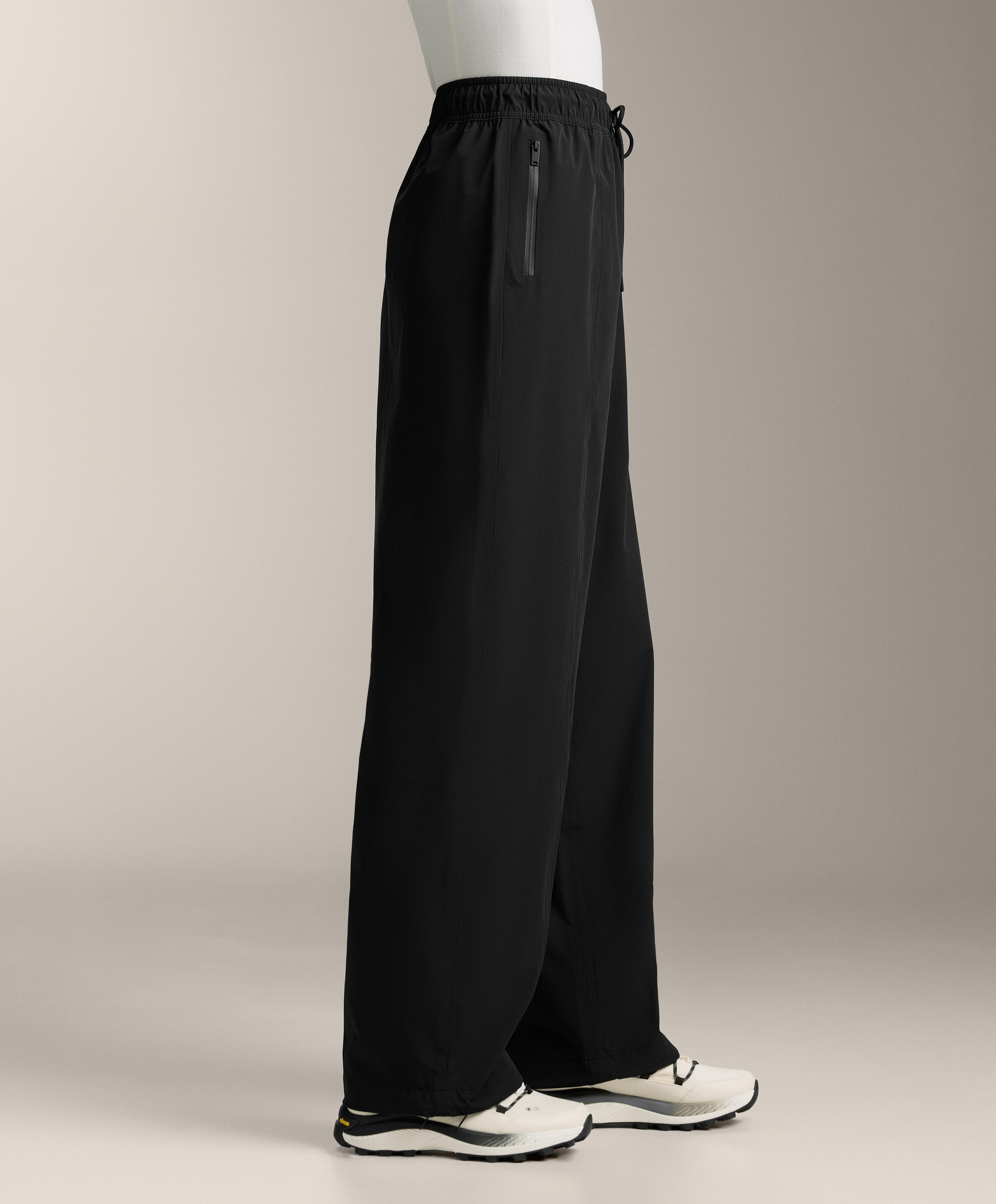10k waterproof straight-leg trousers — BLACK