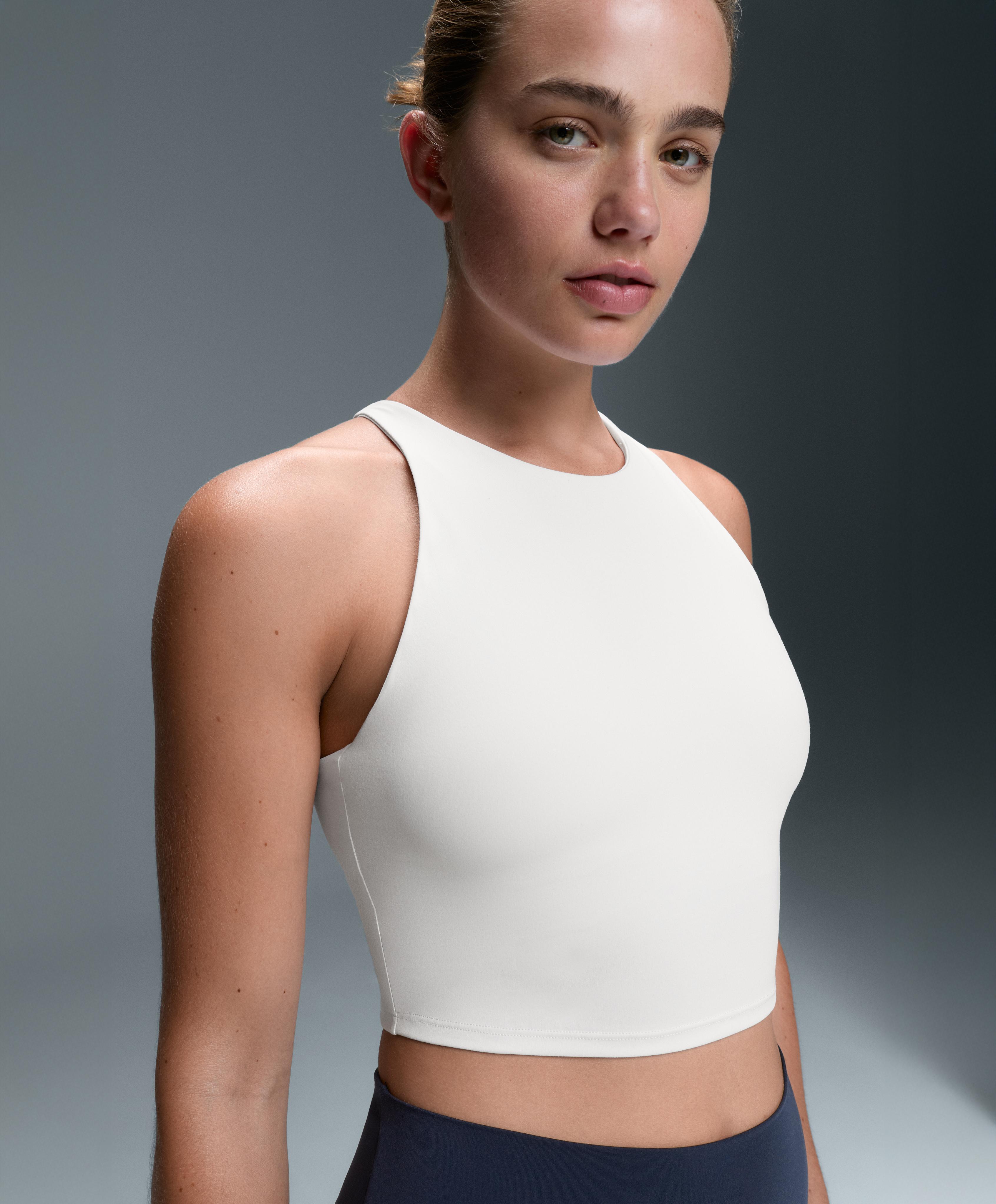 Comfortlux strappy tank top with cups — WHITE 