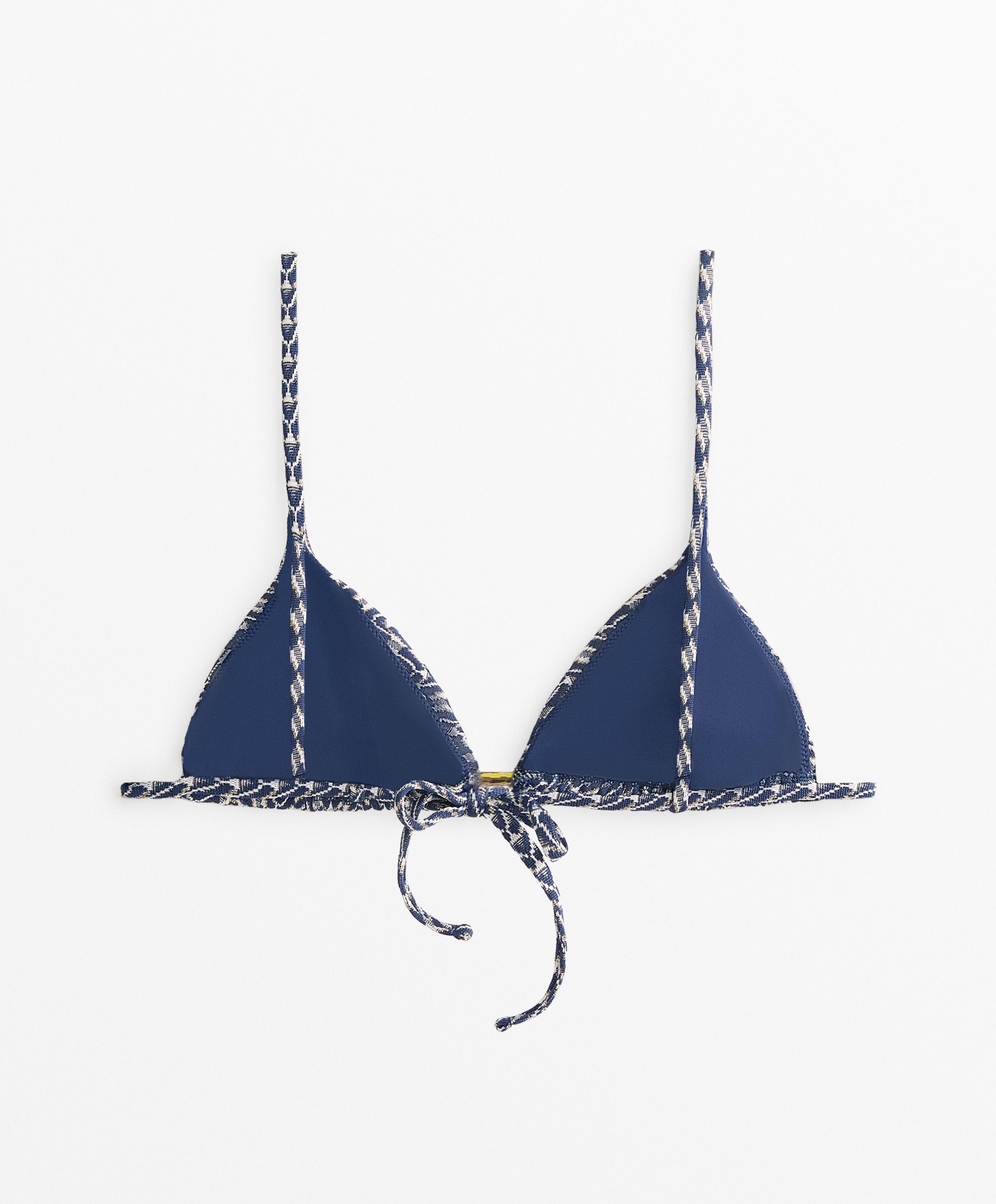 Jacquard triangle bikini top