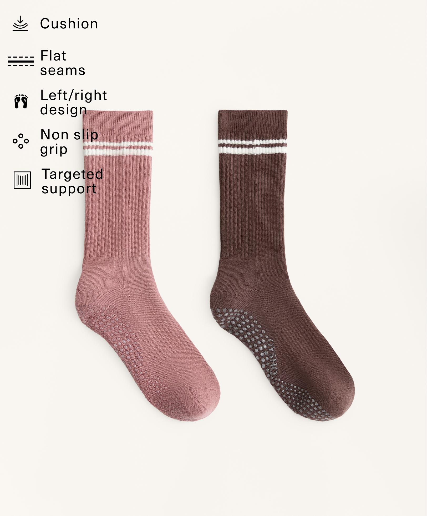 2 paia di calzini Classic yoga e pilates misto cotone