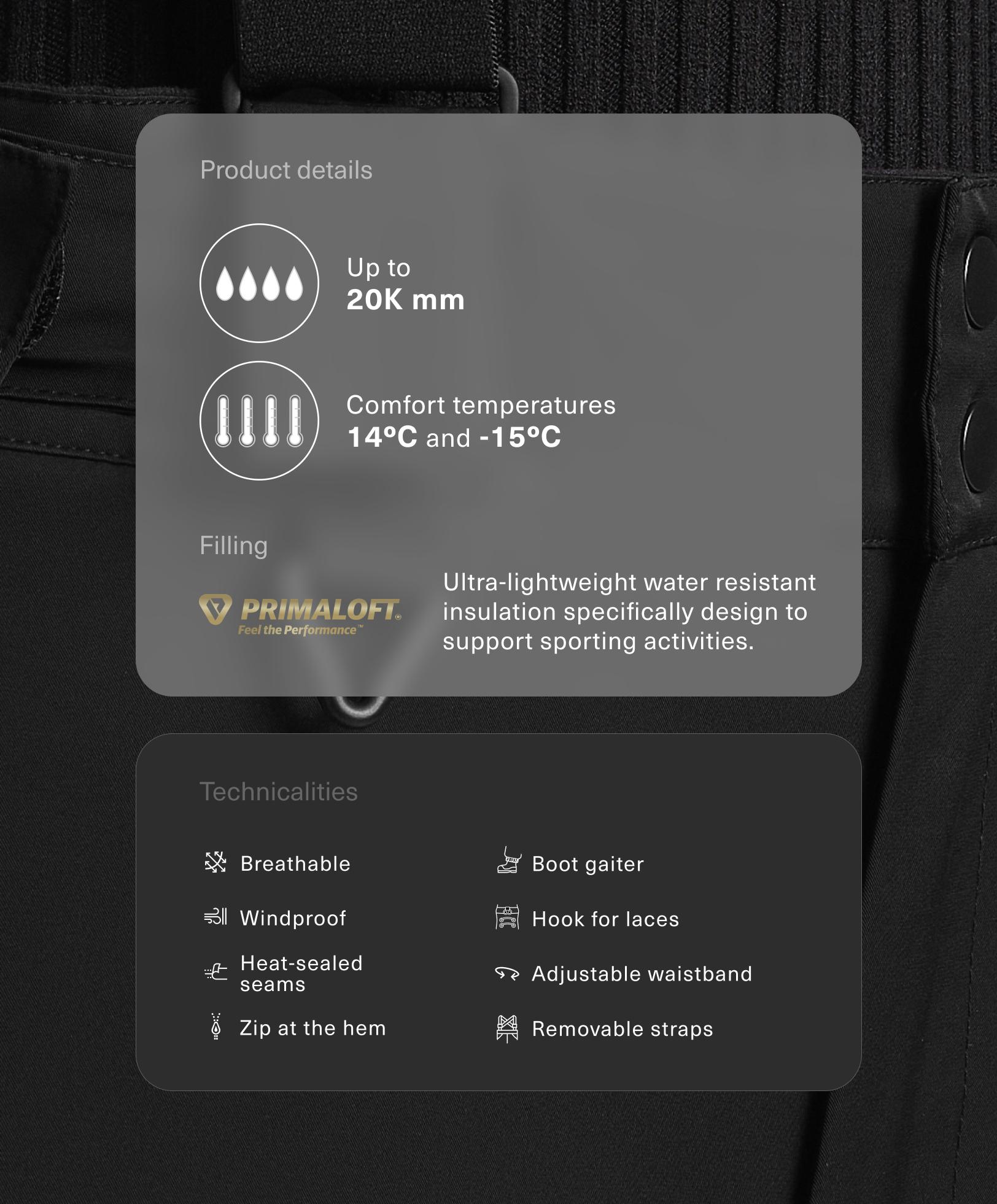 Primaloft® Feel the Performance TM SKI waterproof relaxed straight-leg trousers