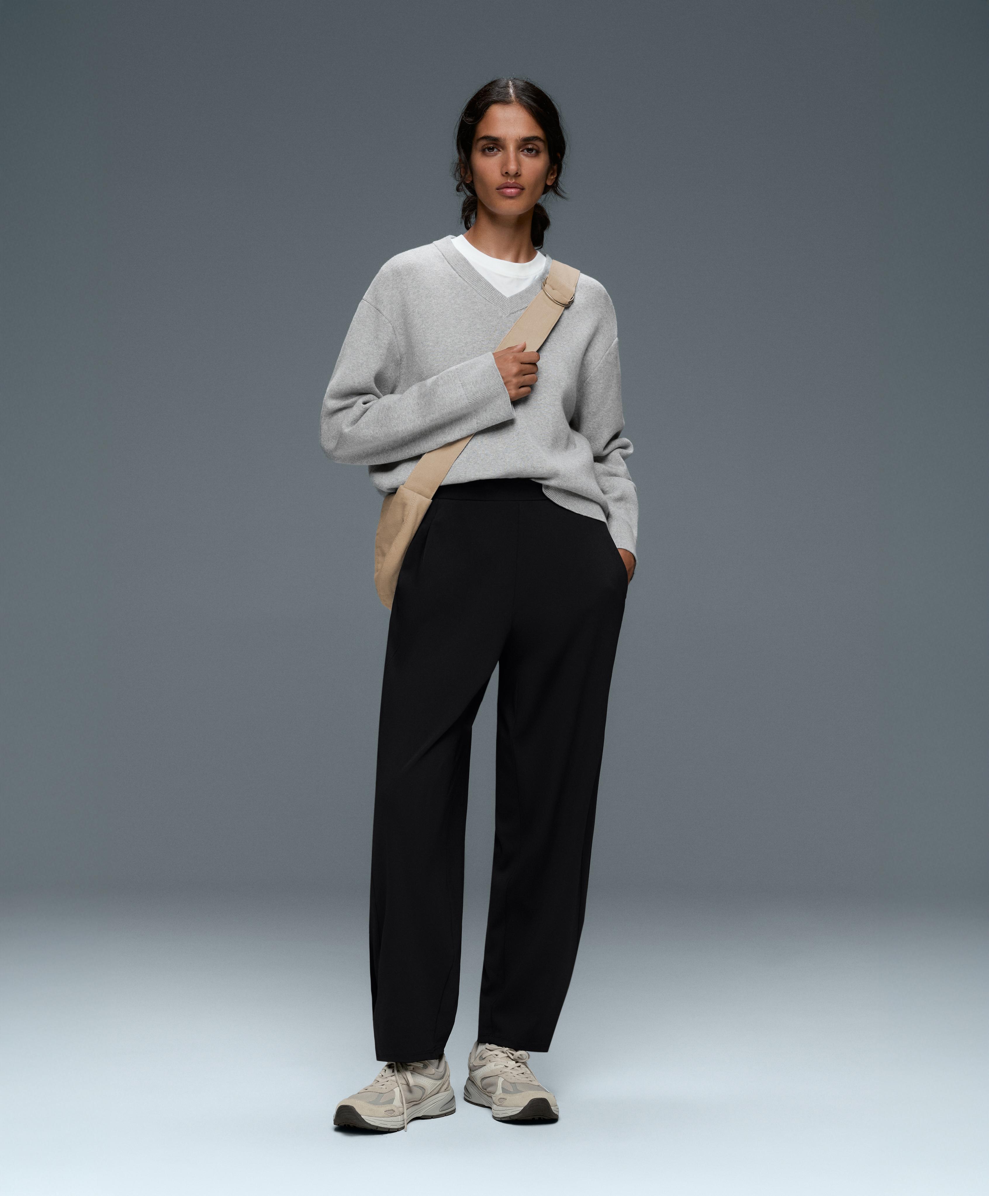 Mid-rise Comfortlux balloon trousers — BLACK