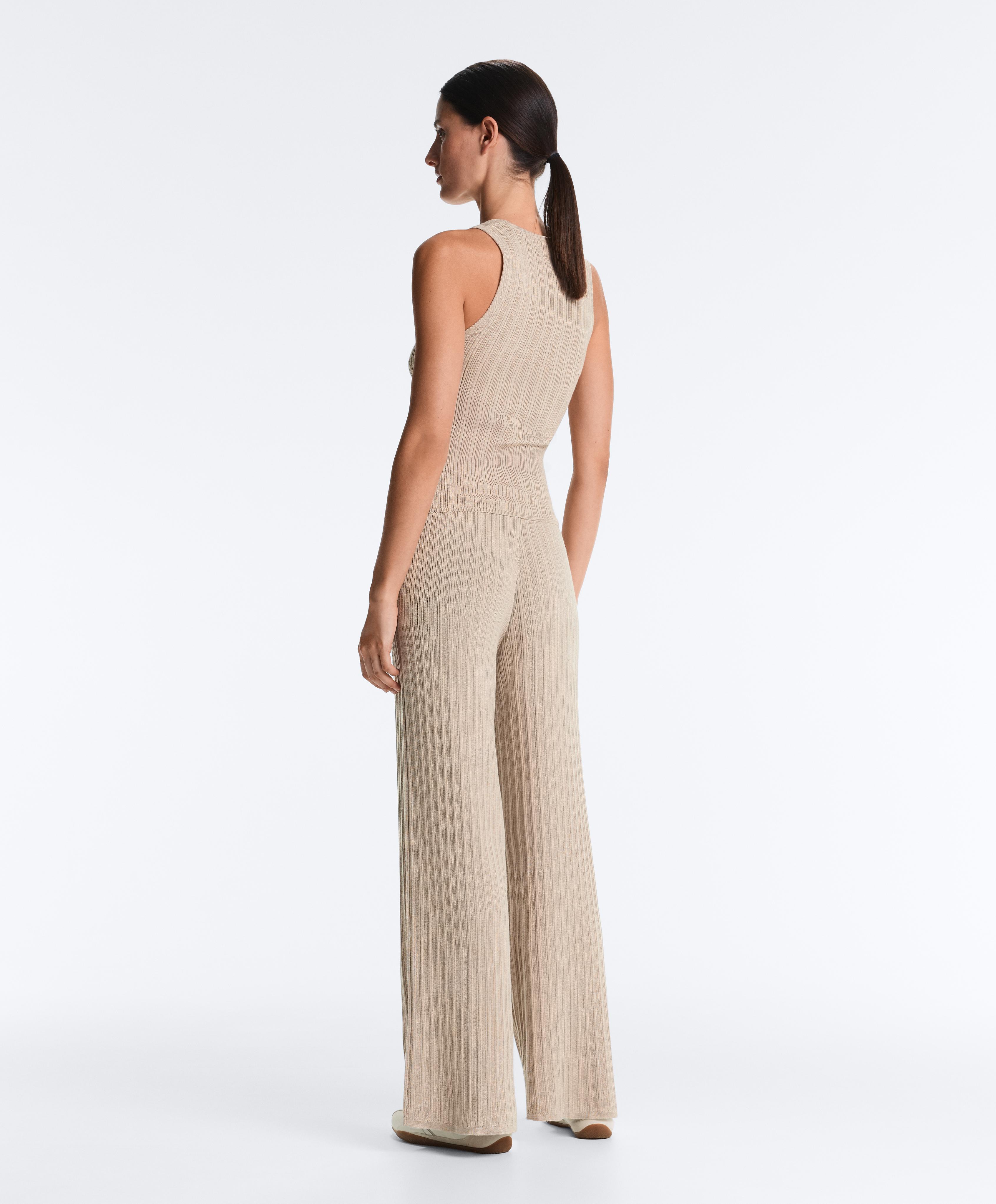 Fitted ribbed knit top — SANDY