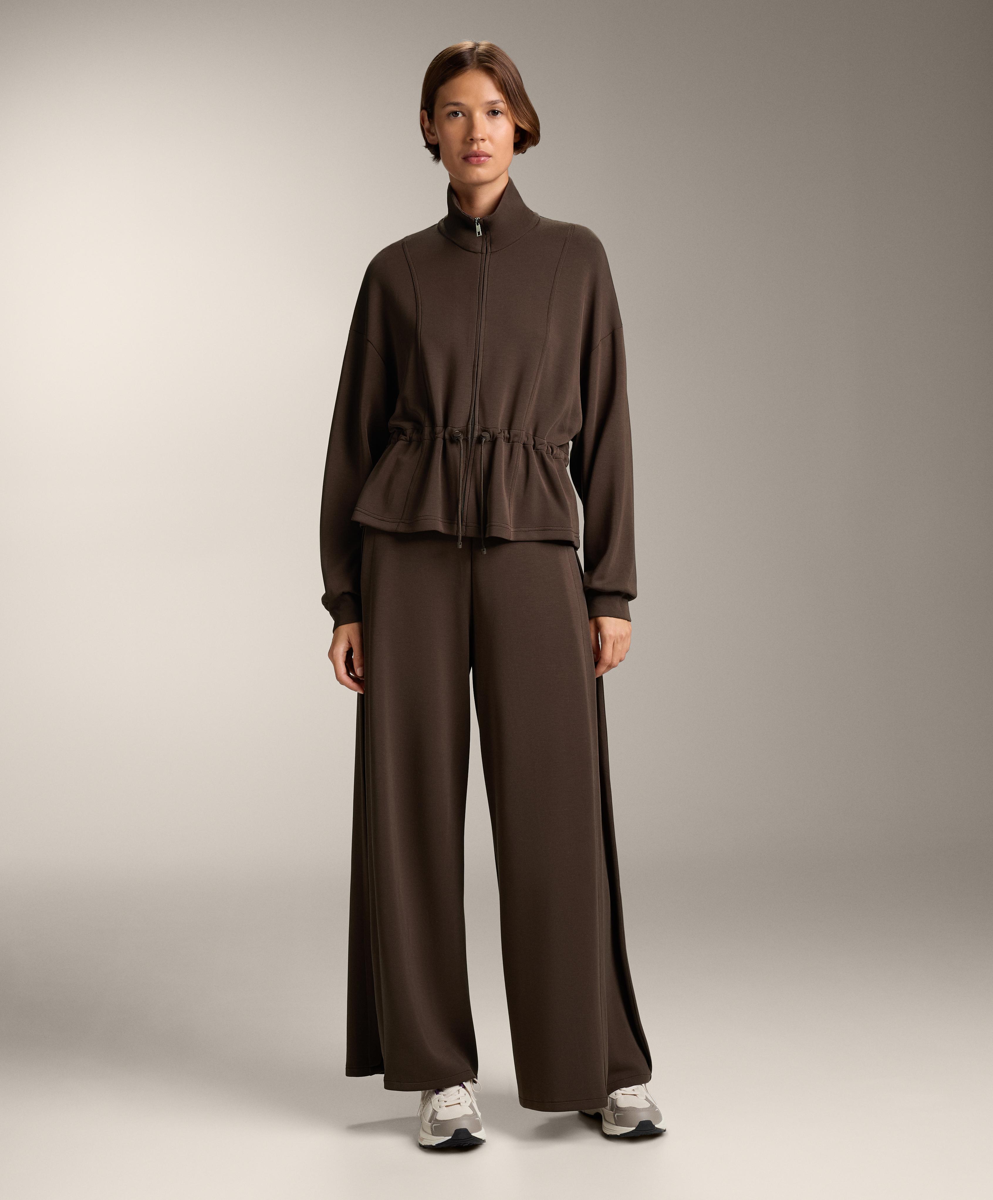 Pantalón wide leg pliegue lateral con modal tacto suave