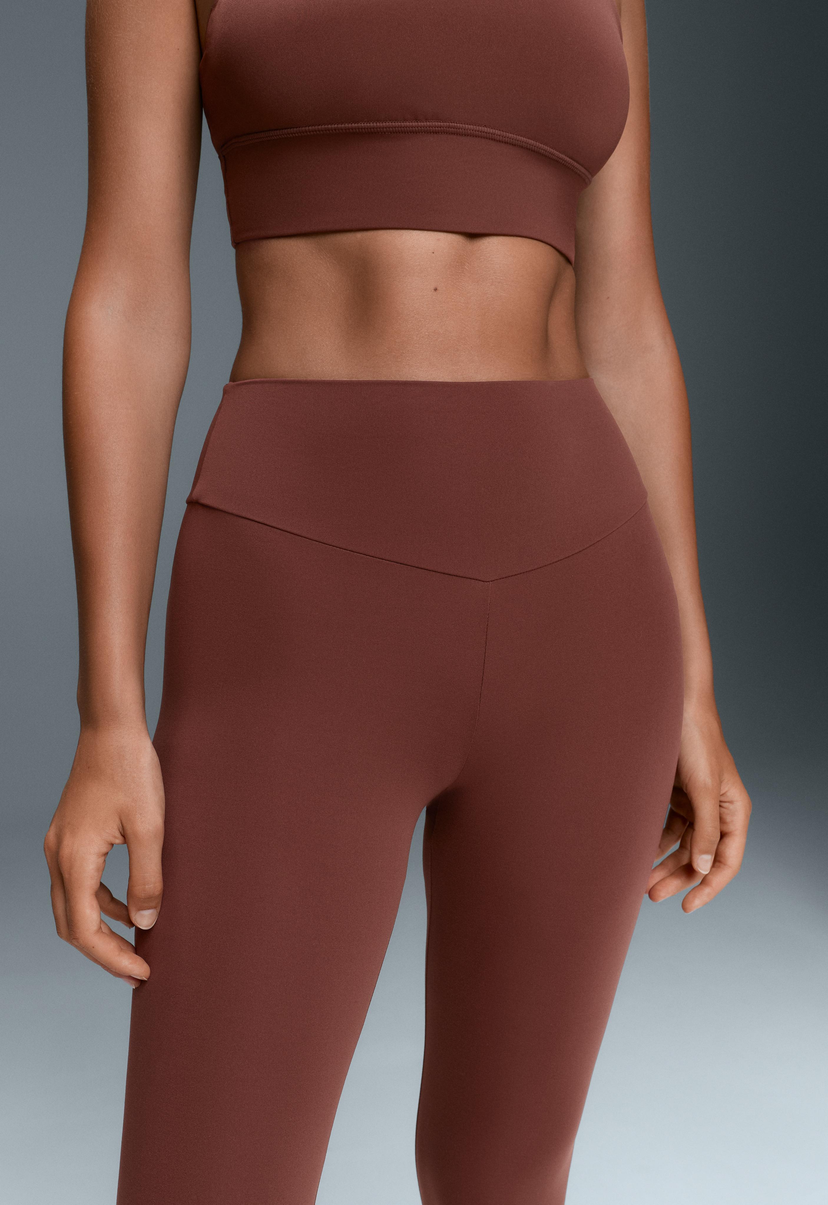 Comfortlux high-waisted ankle-length leggings — TERRACOTTA