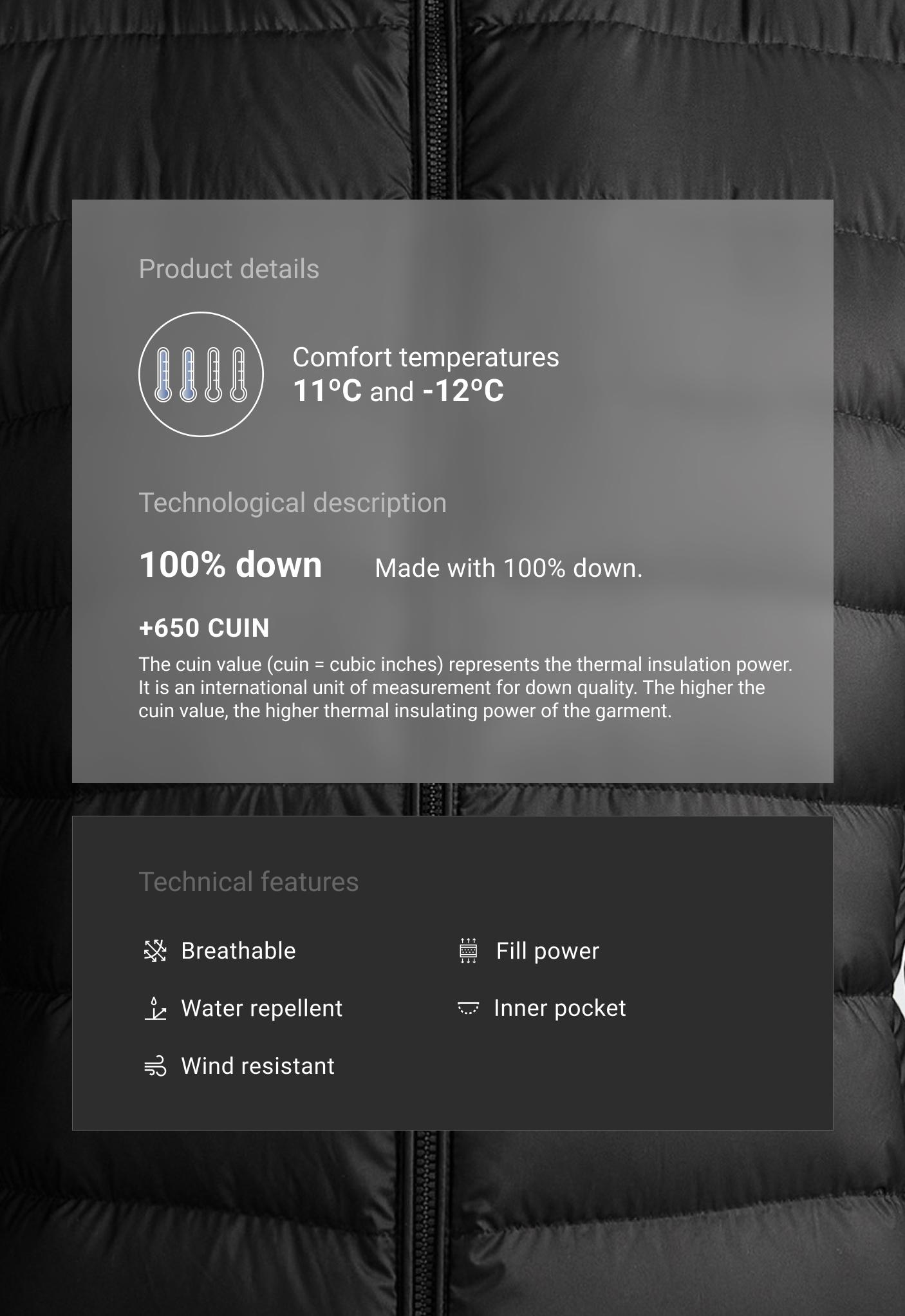 Kurze, verstaubare Daunenjacke mit 100 % Daunen Kurze, verstaubare Daunenjacke mit 100 % Daunen