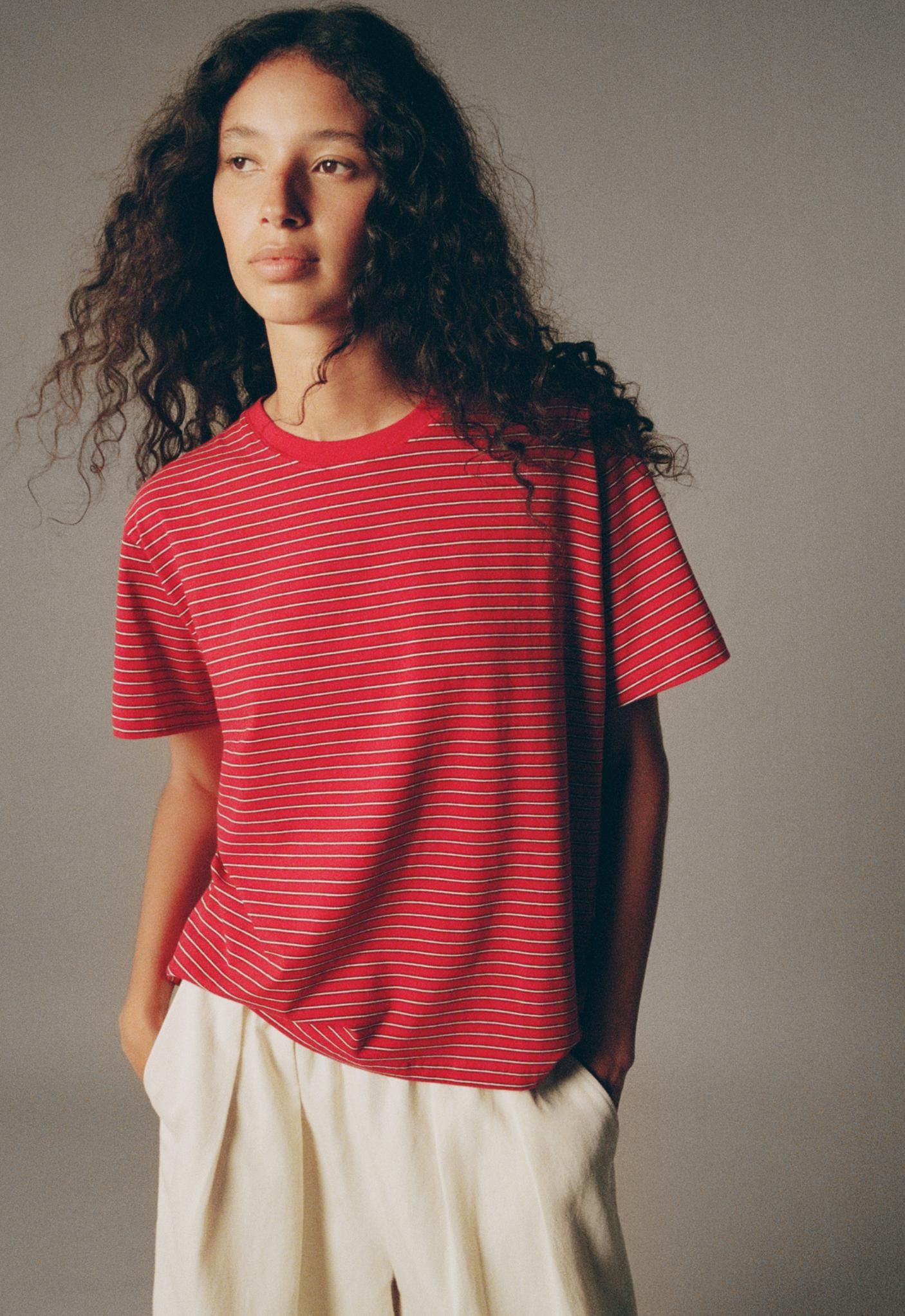Striped short-sleeved T-shirt